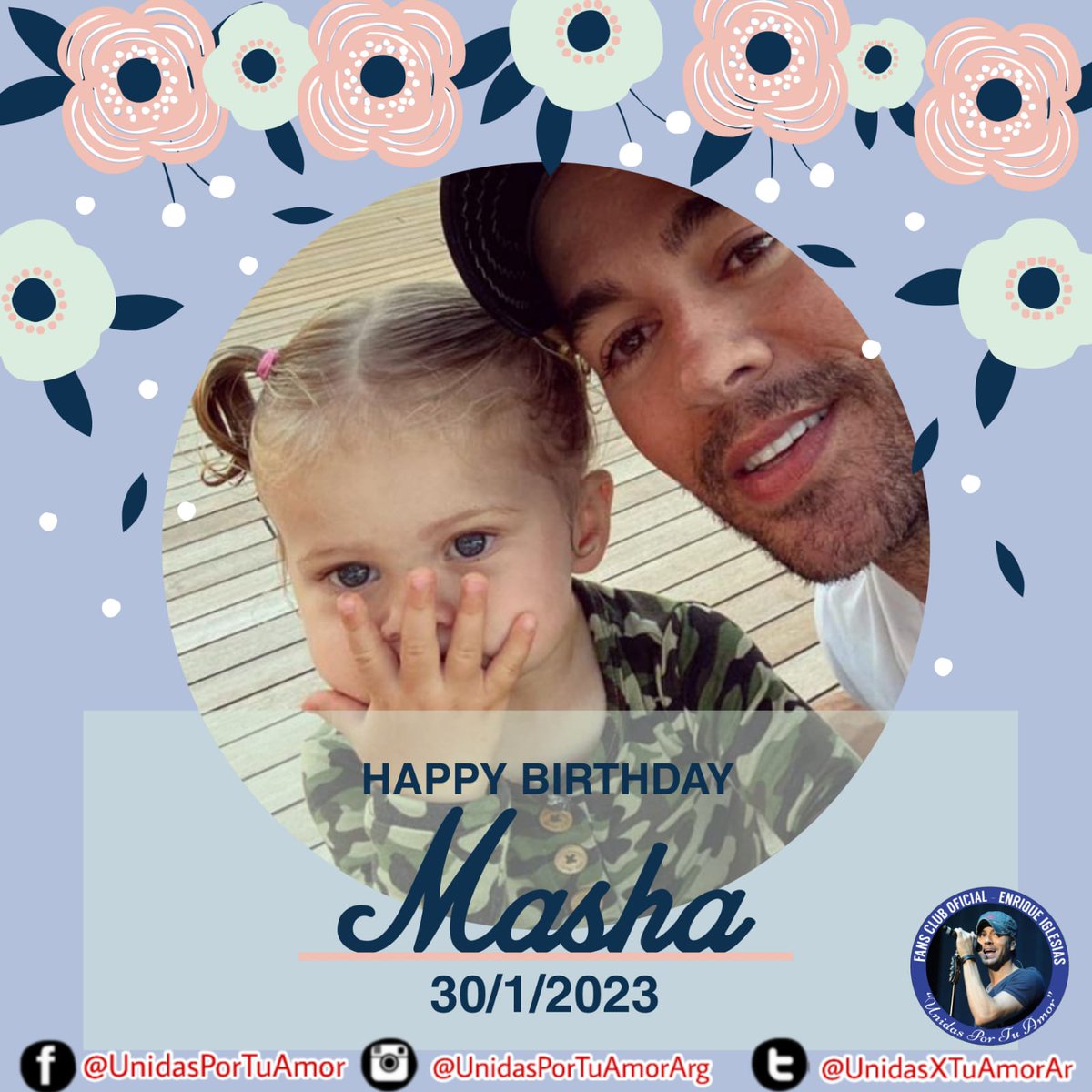 Ya han pasado tres años desde la llegada del solicito más pequeño de la familia Iglesias Kournikova. 
Es una hermosa muñequita Masha nuestros mejores deseos desde Argentina 🇦🇷 #FelizCumpleaños🍭🥳 @unidasportuamorarg fans club oficial <a href="/enriqueiglesias/">Enrique Iglesias</a> <a href="/annakournikova/">Anna Kournikova</a>