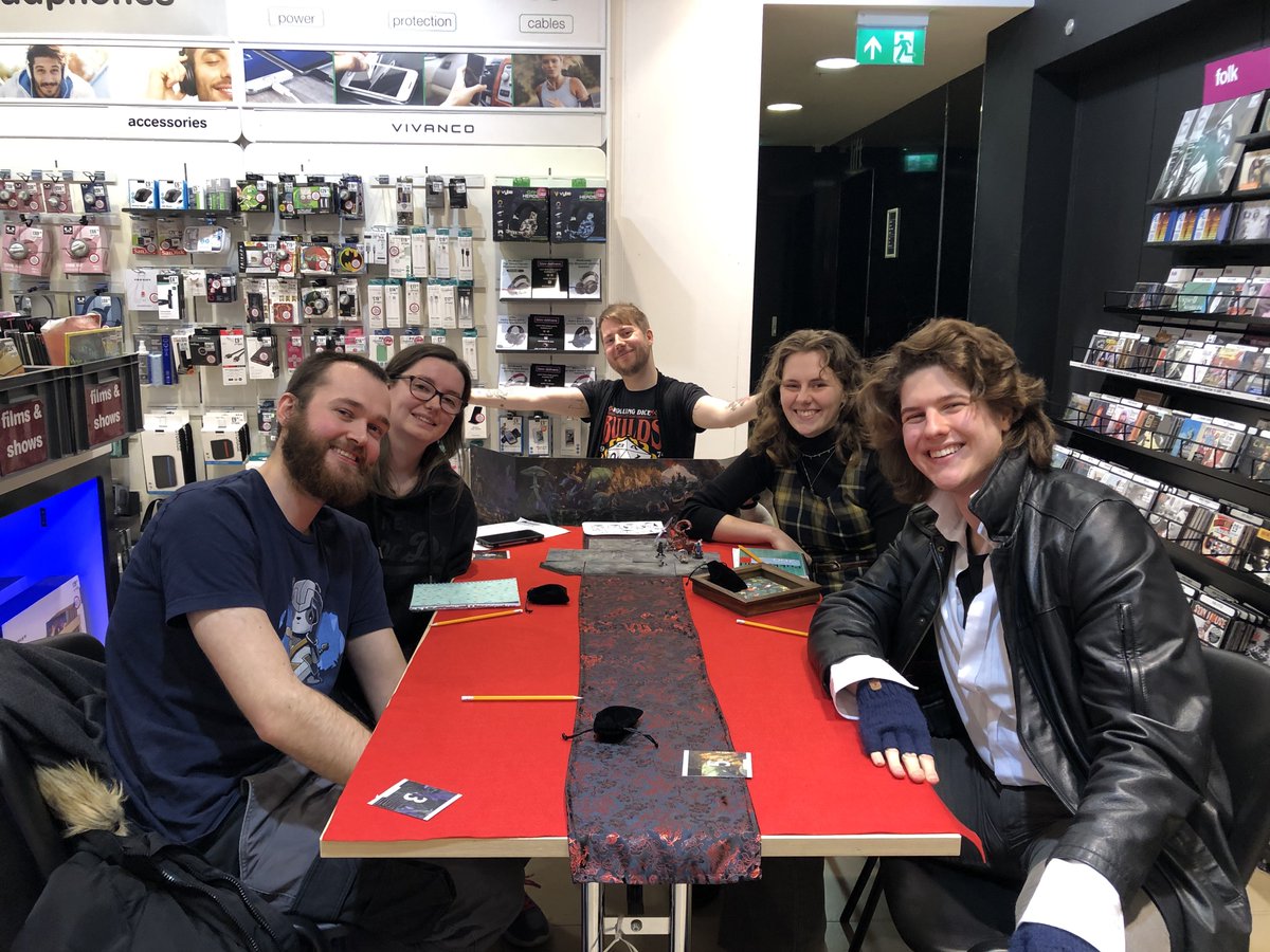hmvtweets's tweet photo. Our first Dungeons &amp; Dragons club was held in @hmvChester! The incredible Mattie hosted the adventure whose journey set foot from the Telfords Tavern of Chesterûn town 🏕️Many ghastly beings ventured within the realm. Still, the sheer teamwork and fierce creativity served well 🐉 https://t.co/JIdynUzAde
