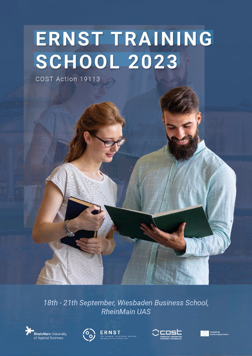 Exciting news!🎉

Registrations for the 3rd Edition of the ERNST Training School are now open!

Join us in Wiesbaden, Germany, September 18th-21st at <a href="/RheinMain_HS/">Hochschule RheinMain</a>. 🇩🇪

Sign up now! cost-ernst.eu/calls/

#ERNSTTrainingSchool #HealthcareProfessionals