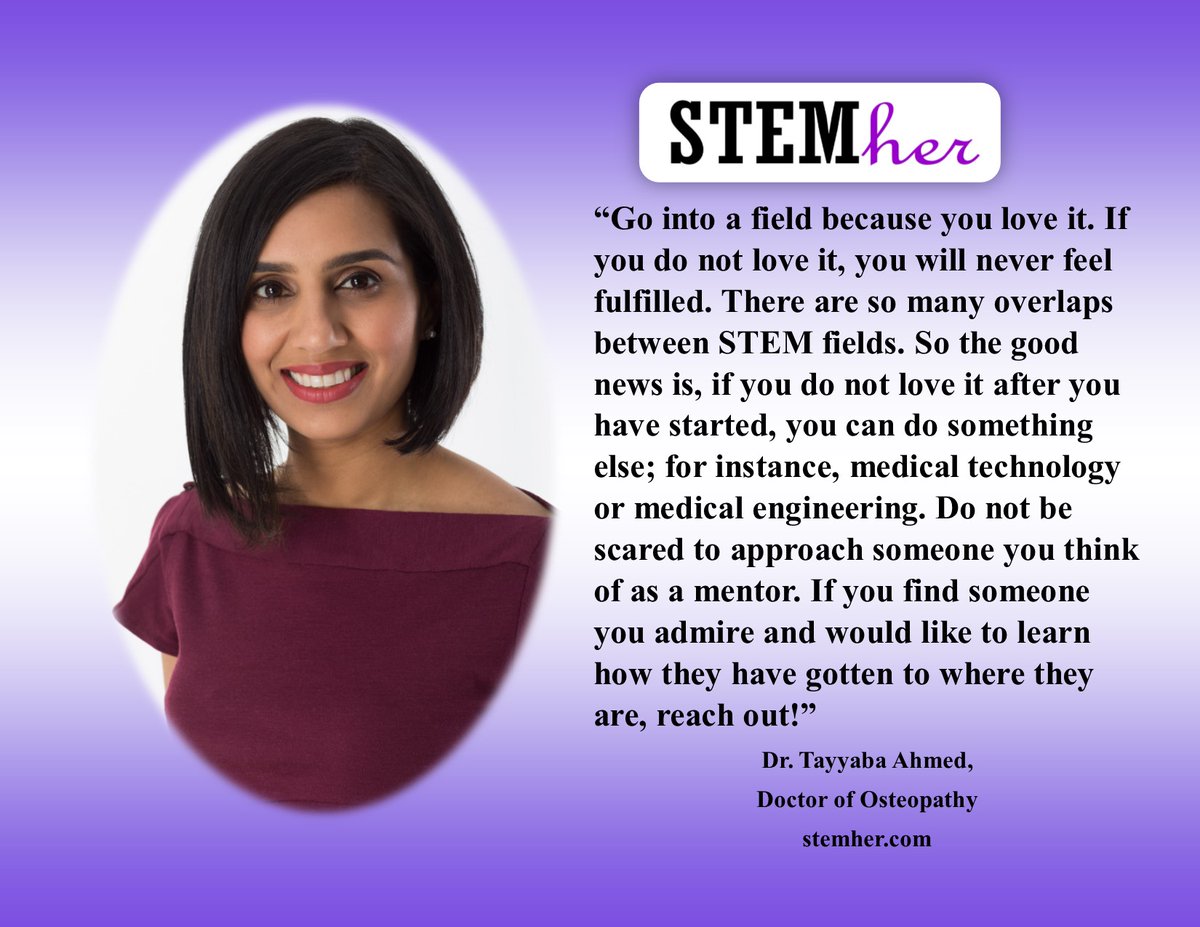 STEMher_'s tweet photo. Dr. Tayyaba Ahmed received her BSc. in health sciences at the New York Institute of Tech, went to New York College of Osteopathic Medicine, did residency at RUSK Institute of Rehabilitation Medicine at NYU Langone. Know her in STEMher Magazine https://t.co/zsHcXxsWC8 #womeninSTEM https://t.co/ecvjwXwHnv