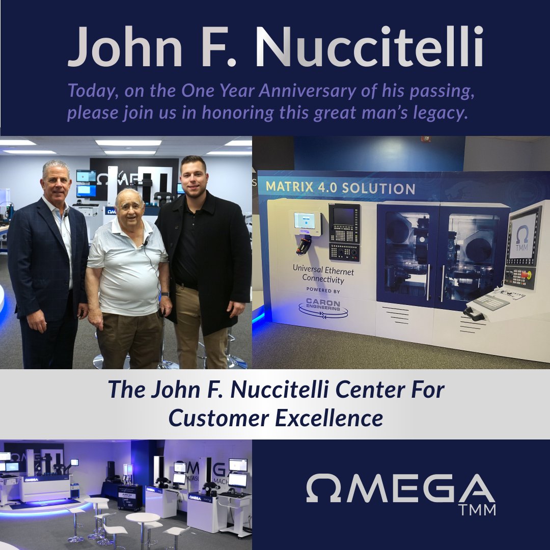 Omega_TMM's tweet image. Today, we honor John F. Nuccitelli, who left us 1 year ago today.

In his honor, we&apos;ve added the new Matrix 4.0 wall simulator to the John F. Nuccitelli Center this month.

Contact sales@omegatmm.com to schedule your live demo

#OmegaTMM #WorldClassSolutions #MadeinTheUSA