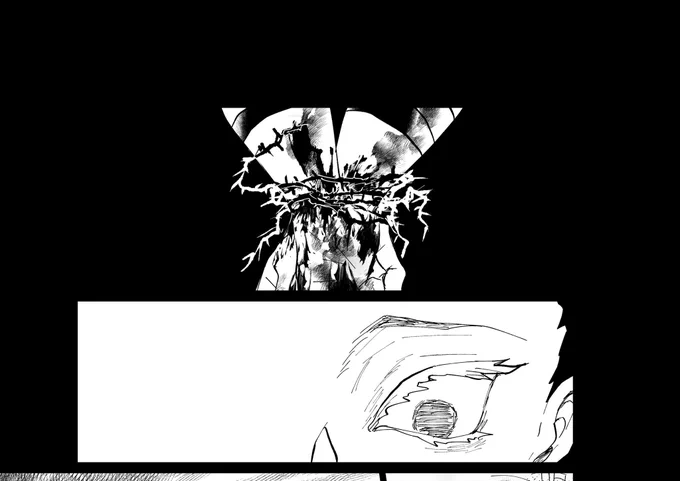 #狂熱座狛
こんな感じの暗い始まりの漫画を展示予定です。展示は15Pですけど全編描いたら…4、50ページくらいになるんではないかな… 