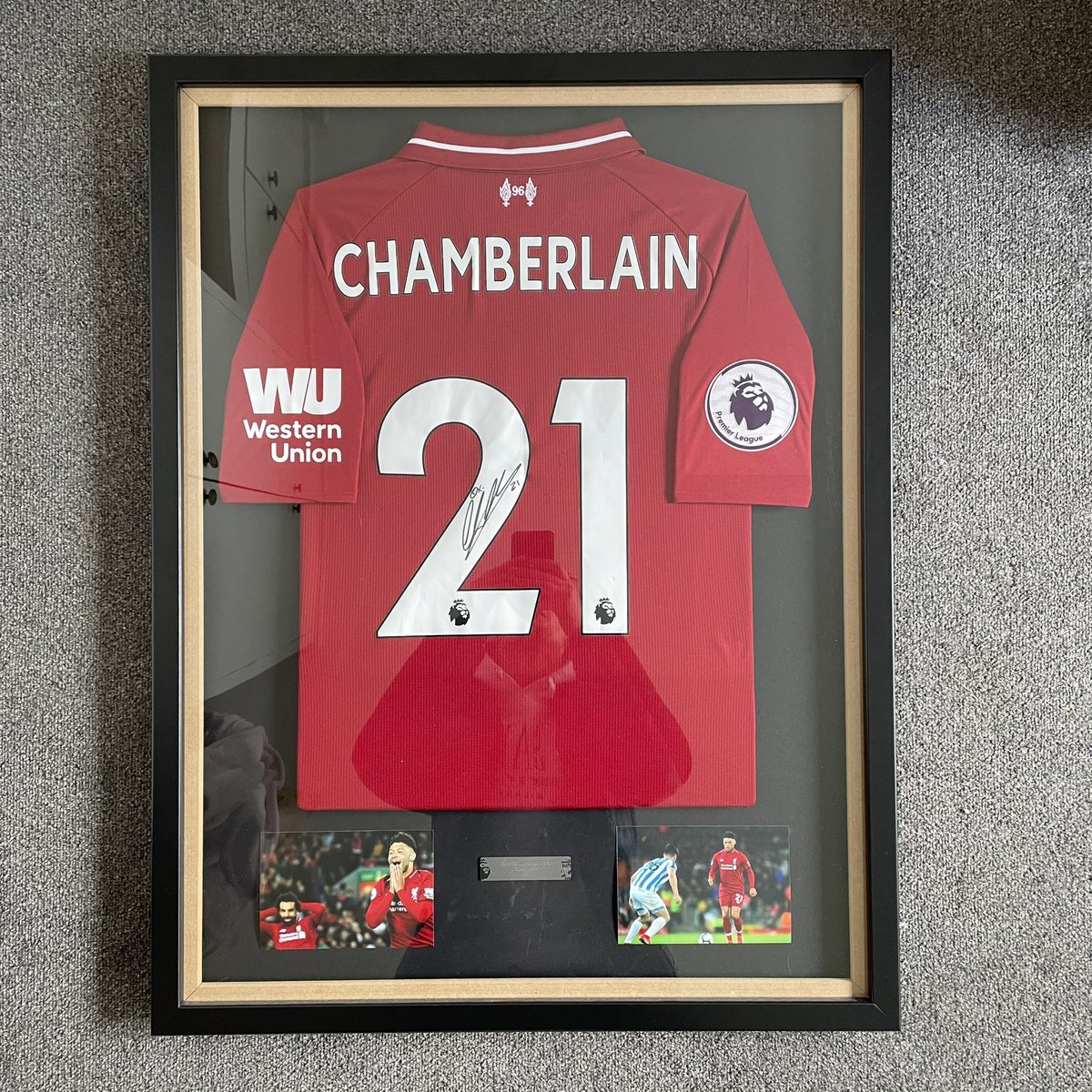 Selling this, signed oxlade-chamberlain shirt 2018 DM for offers #LiverpoolFC #framedshirt #football