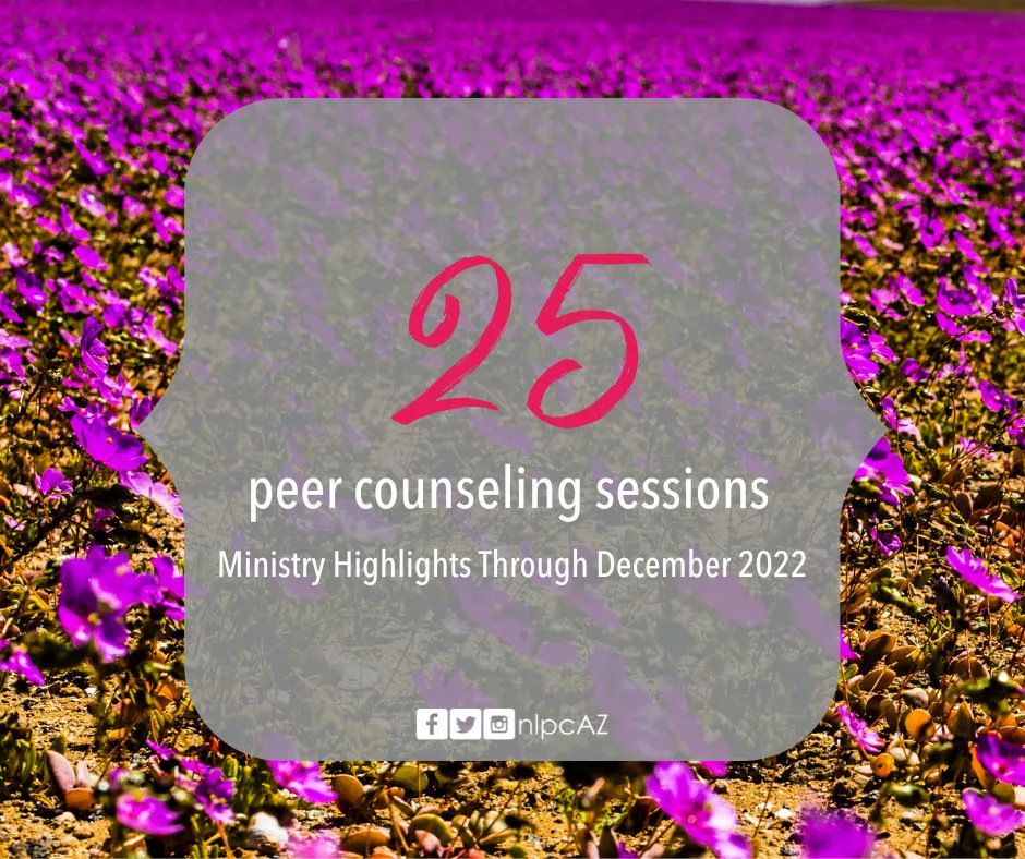 nlpcAZ's tweet photo. Last year, our centers gave 25 peer counseling sessions for adults in crisis. We are very grateful to be able to offer comfort and encouragement to the families in our communities. Please join us in praying for these men and women!

#MinistryHighlightsMonday #NotAlone https://t.co/waf2I4nZ89