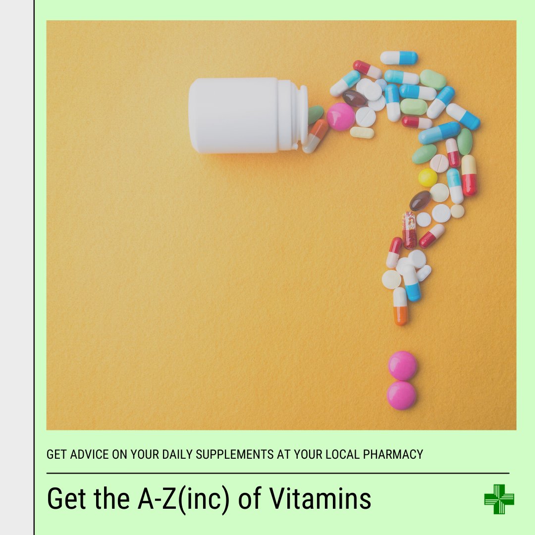 A, B6, B12, C, D3, E, Folic Acid, K... the list goes on. Our bodies need a range of vitamins and minerals to stay healthy. If you think you might be vitamin deficient, speak to your pharmacist for advice about dietary changes and vitamin supplements.