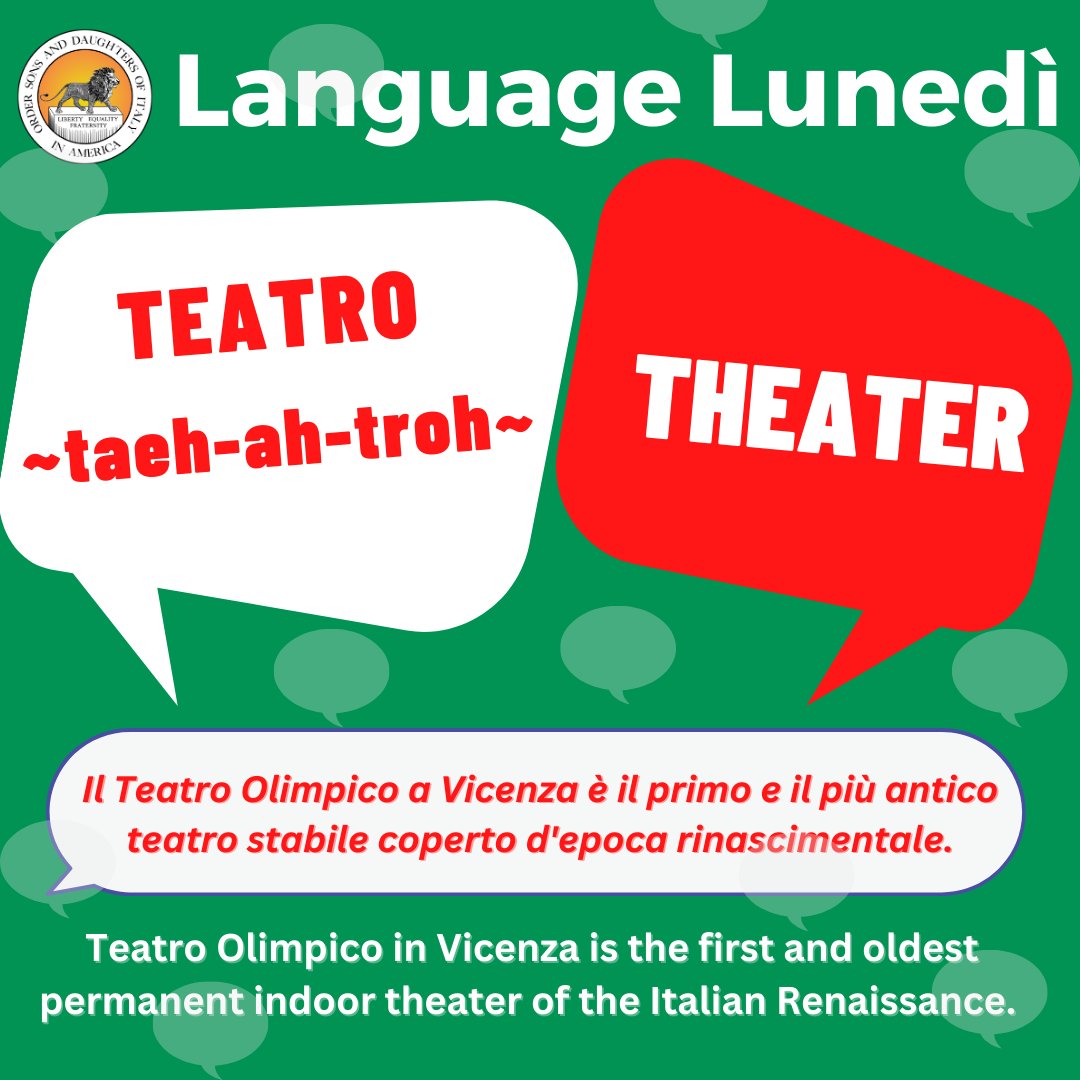 Sons_of_Italy's tweet photo. #LanguageLunedì
#OSDIA #SonsOfItaly #LanguageLunedi #ItalianAmerican #ItalianPride #ItalianHeritage #LaBellaLingua #ItaloAmericano #Italian #Italiano #Italy #Italia #ItalianRootsAmericanBranches https://t.co/SRW4RTz3db