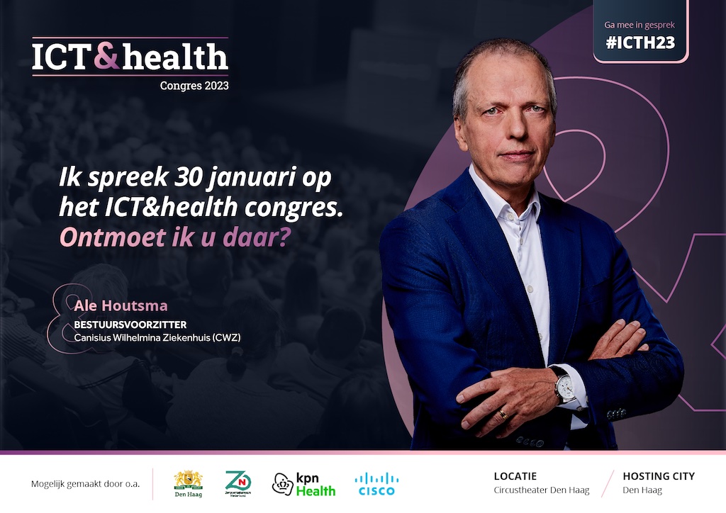 icthealth_NL's tweet photo. Ale Houtsma (CWZ): ‘We zijn aan de grenzen van ons zorgstelsel beland’
Het is de hoogste tijd dat we vol gas geven om noodzakelijke veranderingen in te zetten binnen de zorg. #ICTH23 #icthealth https://t.co/yrJvJAM3Hq