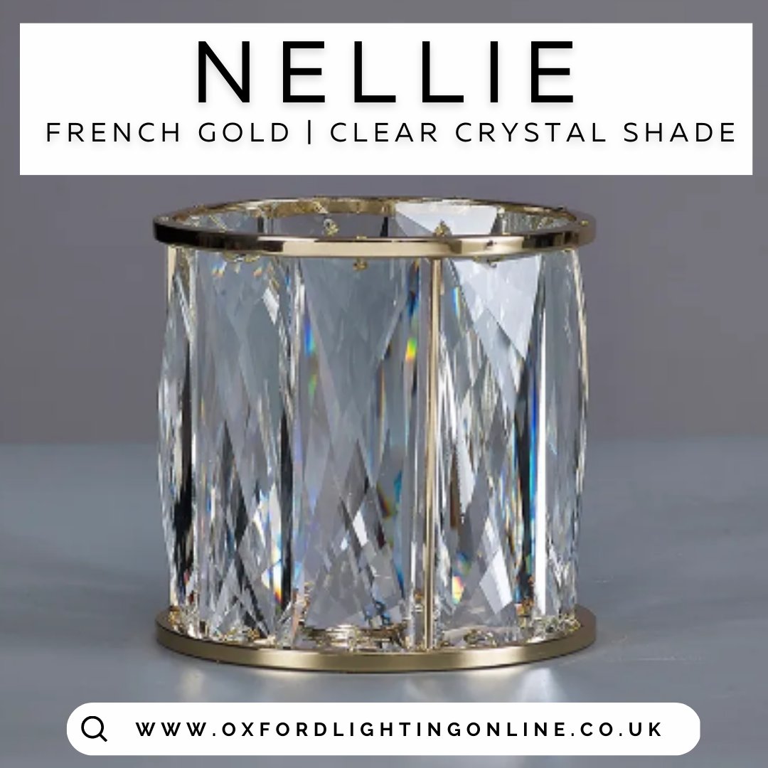 Bring timeless elegance to your home with the Nellie 10.8cm Non-Electric French Gold / Clear Crystal Shade!