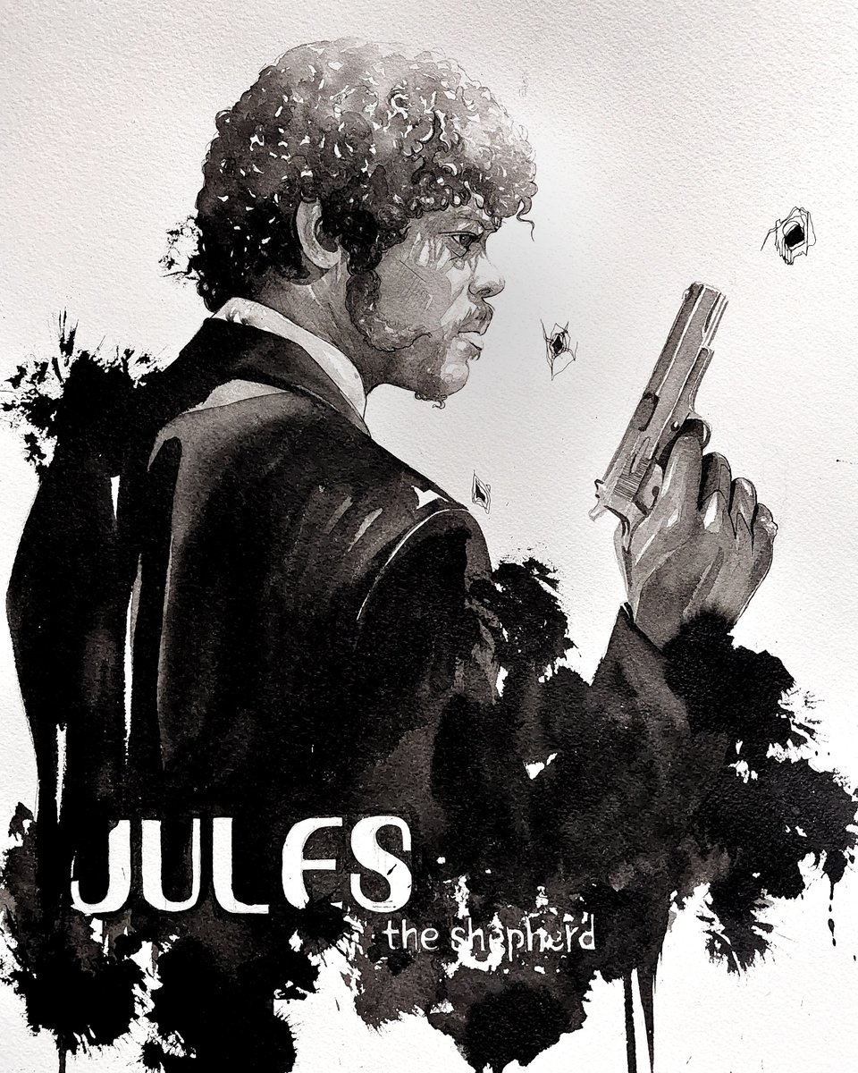 VarlaLuna's tweet photo. Jules Winnfield - Pulp Ficton
Ink on 100% cotton paper

https://t.co/T8WGlhXXIs

#pulpfiction #tarantino #ink #Twitch #twitchart #art #artistsontwitter  #painting   #instagramart #watercolor #portraitart  #fanart  #movies  #film  @QuentTarantino https://t.co/LBflwjfigA