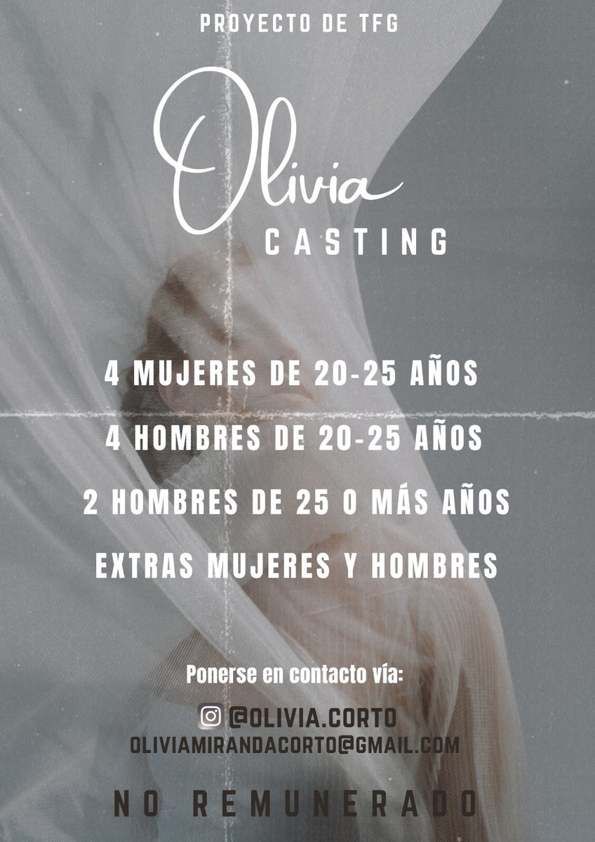 BUSCAMOS ACTORES/ACTRICES PARA NUESTRO PROYECTO DE TFG. Preguntad sin compromiso. Agradecemos difusión ☺️ <a href="/paulabadiiia/">𝖕𝖆𝖚𝖑𝖆</a> @Kanty_2 <a href="/Nadineporaqui/">Nadine</a>