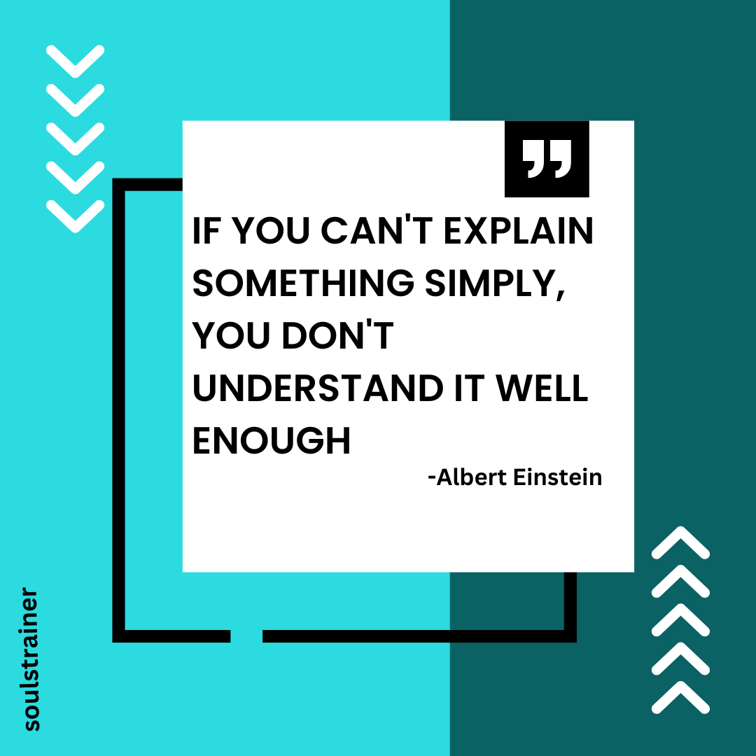 Soulstrainer1's tweet photo. "If you can't explain something simply, you don't understand it well enough"
- Albert Einstein
https://t.co/62iijKsjMP

#soulstrainer #dailyquotes #simple #explain #wordsofwisdom #wisdomquotes #life #simplicity #alberteinstein https://t.co/aY9wbjZ0tj