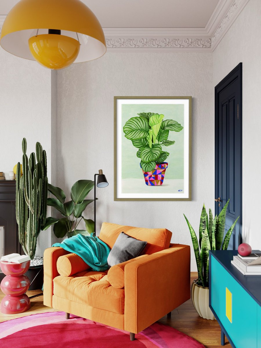AliPArtist's tweet photo. I love to work digitally but I also love to paint traditionally- these are some of my plant paintings in situ ☺️ 
I’m available for commissions! These are also available as prints 🌱 🌸 🪴 https://t.co/VCrvQcmxGH