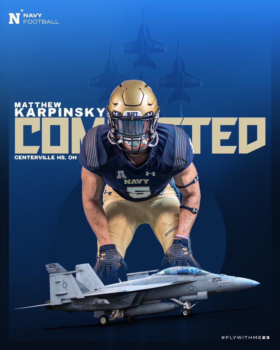 mattkarpinsky's tweet photo. Extremely excited and thankful to announce the next chapter of my life🏴🏴🏴 #GoNavy #flywithme23 https://t.co/bpyKURBv9a