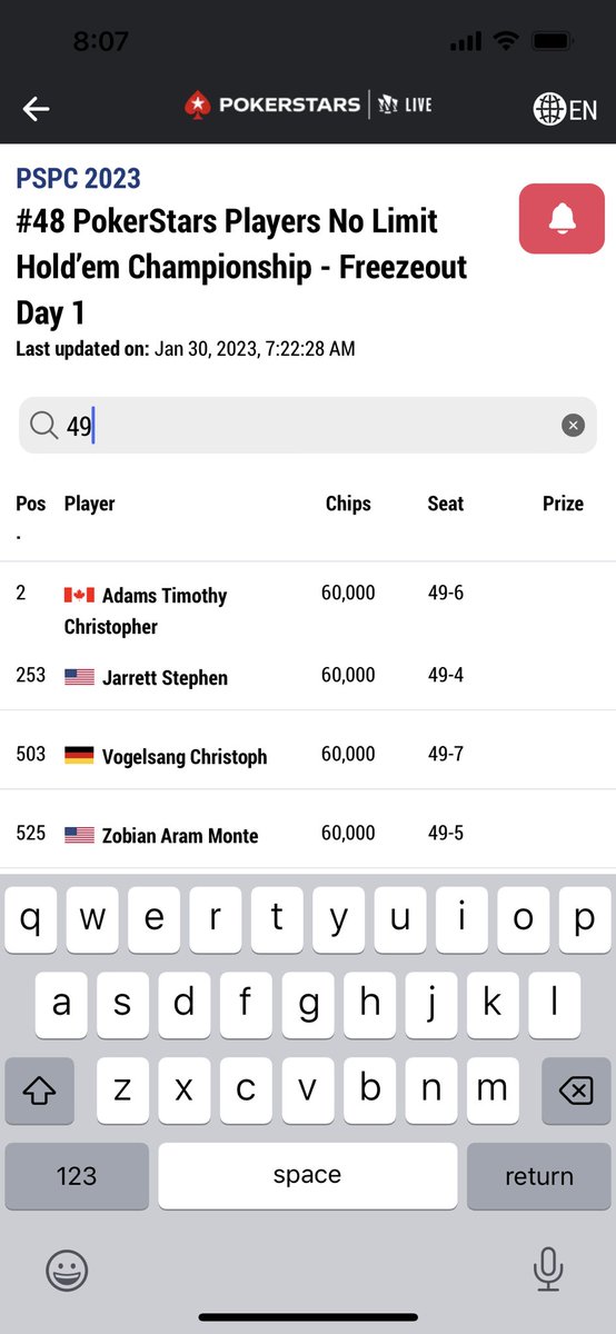 Soft table draw so far…