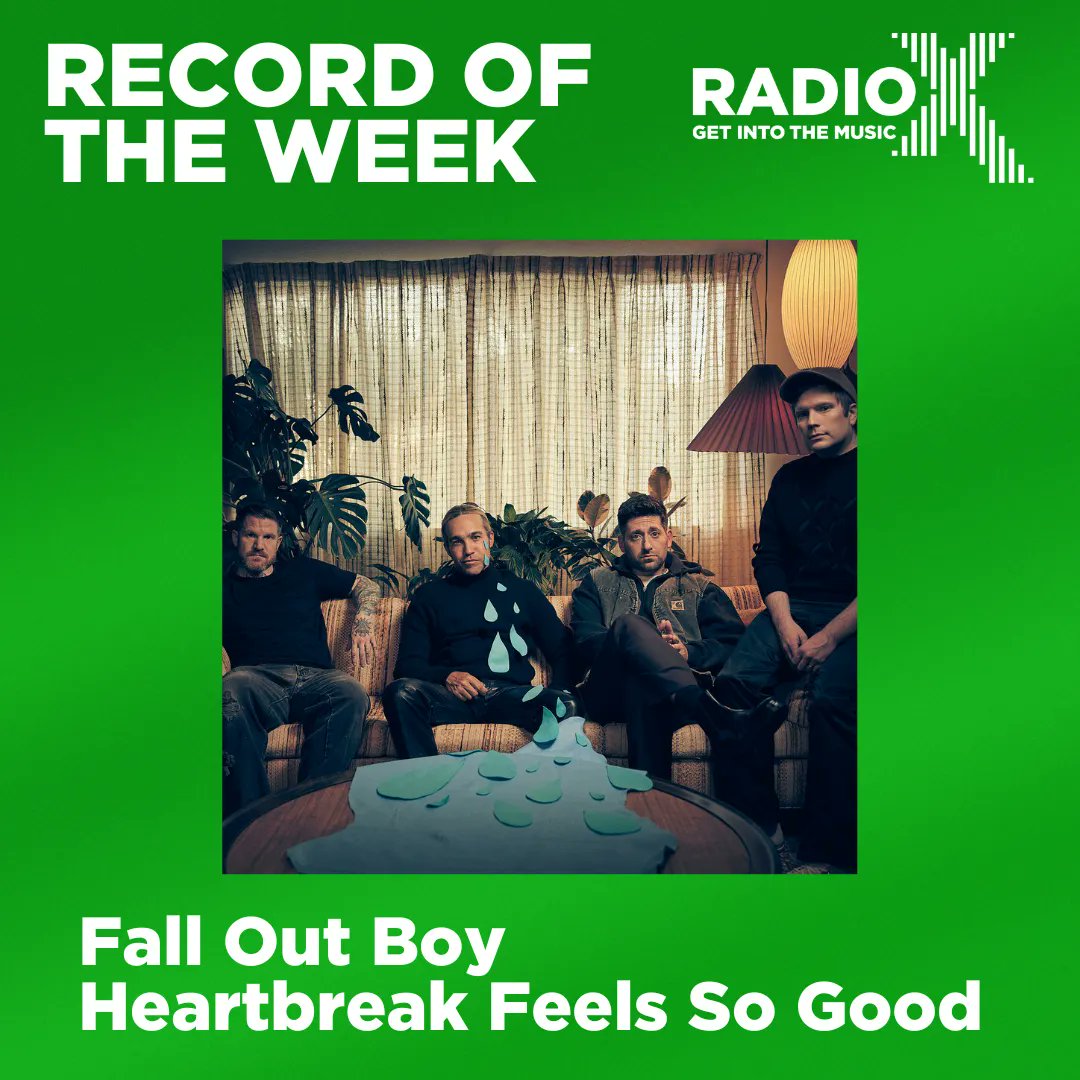 RadioX's tweet photo. As annouced by Chris Moyles this morning, our Record Of The Week is Heartbreak Feels So Good by @falloutboy. 

This is the new single from the bands upcoming eight studio album! ✨ @falloutboy may be joining a certain @danocdj for a chat later this week! Keep your eyes peeled 👀 https://t.co/SiMGlFeNYh