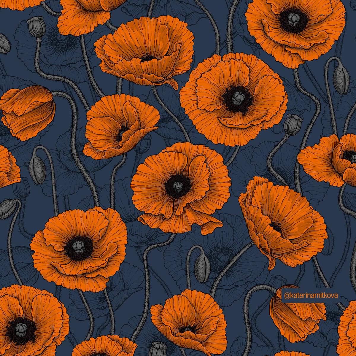 katerinamitkova's tweet photo. My new pattern “Poppies” 4 colorways.
#poppy #poppies #botanical #spoonflower #fabric #fabricdesign #pattern #print #floralpattern #flowerdrawing #floraldrawing #spoonflowerfabric #photoshop #illustration #floral #AdobePhotoshop #patternpreview #homedecor #surfacedesign https://t.co/ESToE0mvNq