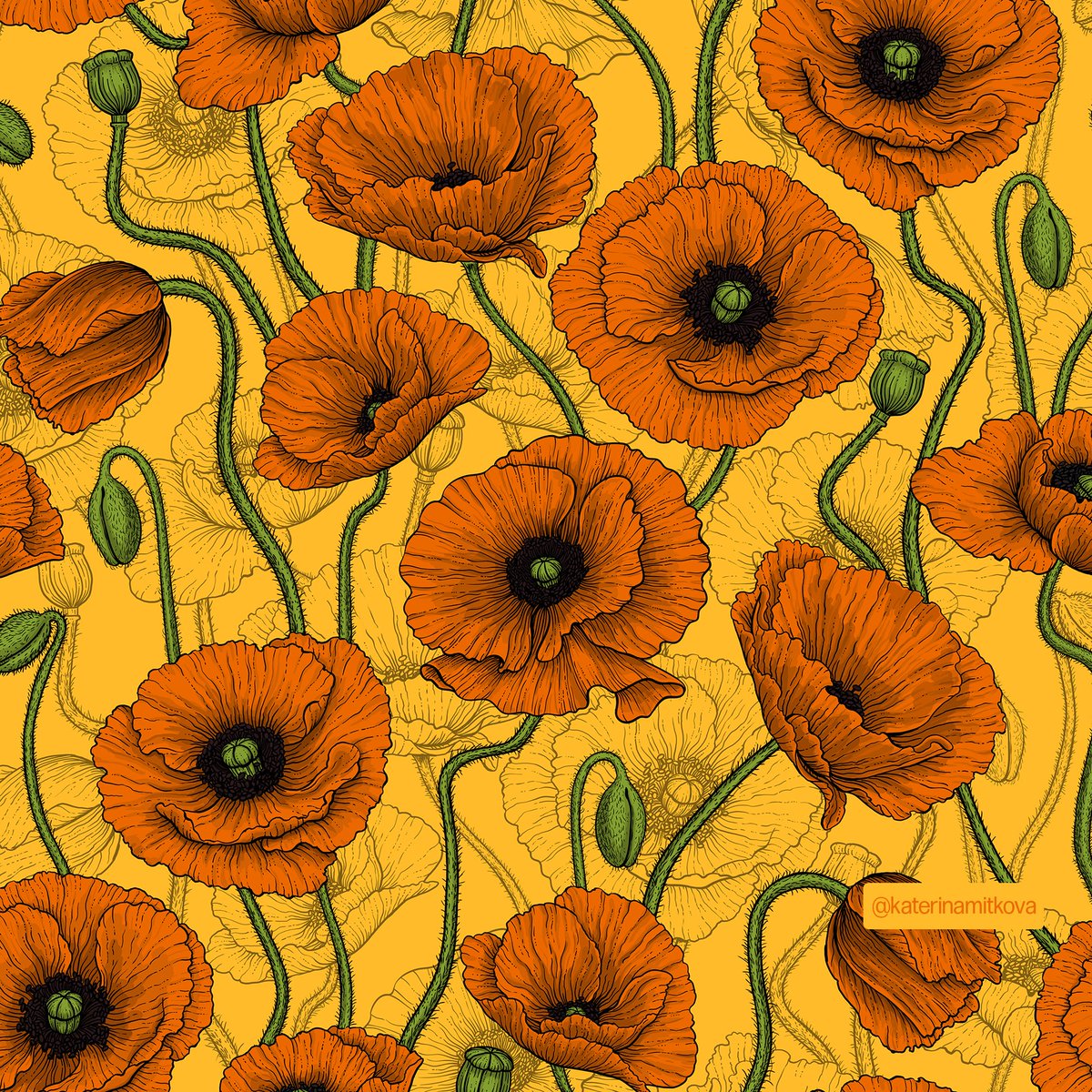 katerinamitkova's tweet photo. My new pattern “Poppies” 4 colorways.
#poppy #poppies #botanical #spoonflower #fabric #fabricdesign #pattern #print #floralpattern #flowerdrawing #floraldrawing #spoonflowerfabric #photoshop #illustration #floral #AdobePhotoshop #patternpreview #homedecor #surfacedesign https://t.co/ESToE0mvNq