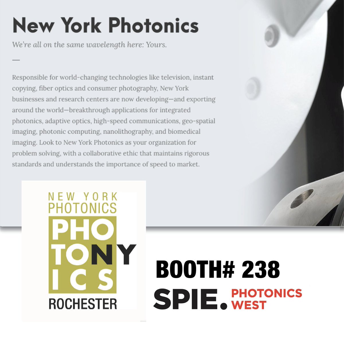 RochesterRRPC's tweet photo. Travel safe #SPIE #PhotonicsWest2023! Check out the #NYPMemberHighlights from this week, our website at https://t.co/33bu6oBrcr and follow, like &amp; share to stay on the same #Wavelength. #Optics #PhotonicsWest2023 https://t.co/rXgoVM2MO2