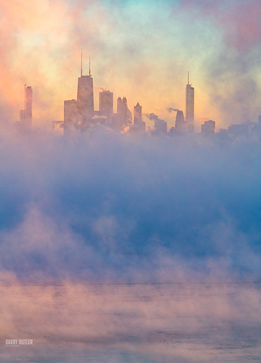 barrybutler9's tweet photo. On this day in 2019, minus-54 with wind chill, the Polar Vortex in Chicago is the Monday Memory.  This image is on display at my exhibit at @NavyPier.  #winter #chicago #history https://t.co/EMvvB61UX2