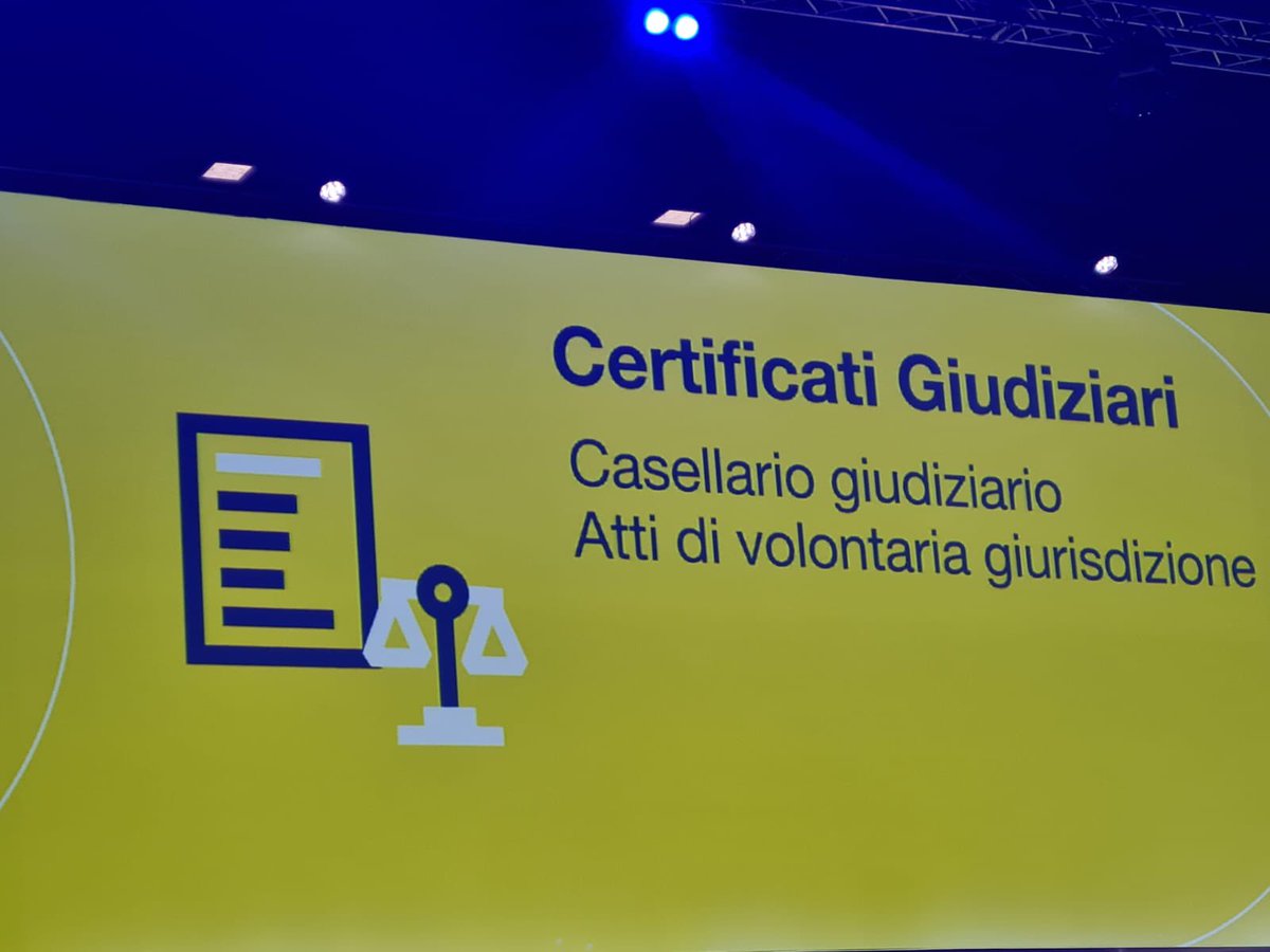 minGiustizia's tweet photo. Anche i certificati giudiziari a portata di clic. Col #ProgettoPolis di @PosteNews, la #giustizia diventa ancora più vicina al cittadino. Sarà possibile avere certificati del casellario giudiziario o volontaria giurisdizione attraverso sportelli unici in 7mila comuni 1/2 https://t.co/zc4cxVK1rg