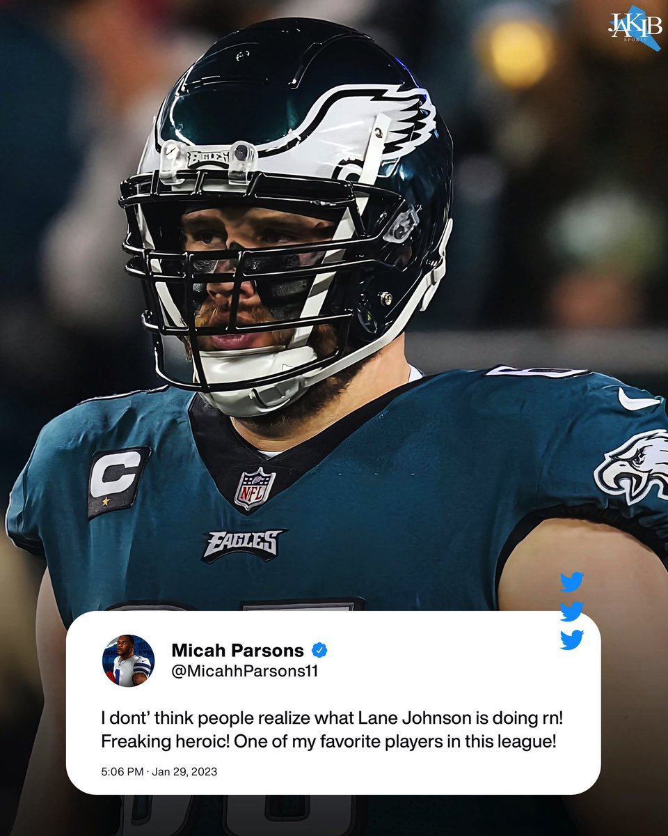 JAKIBSports's tweet photo. Micah Parsons 🤝 Lane Johnson 

#FlyEaglesFly https://t.co/2hqa0zel0A