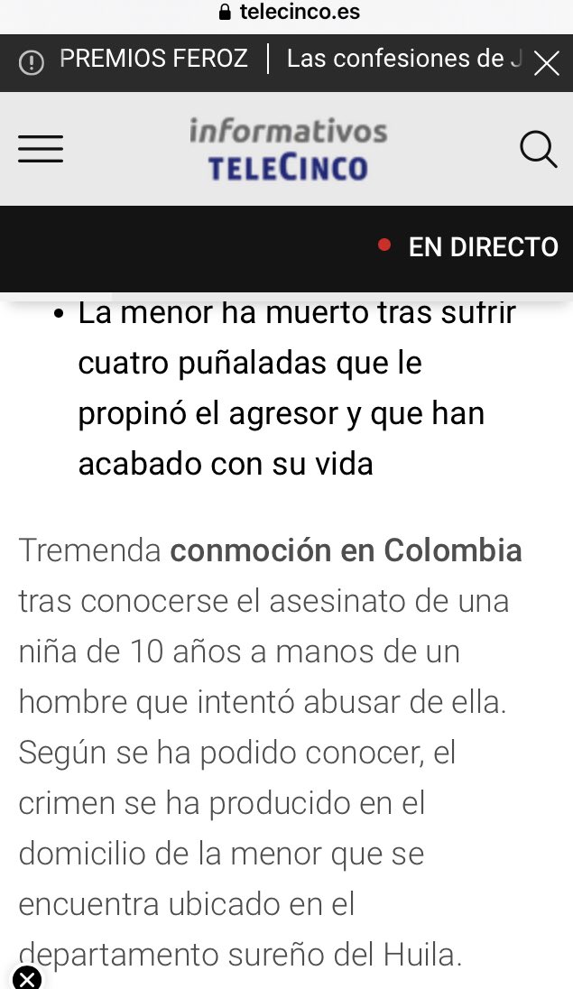 Una cosita, <a href="/informativost5/">Informativos Telecinco</a>, no estaría de más que dijerais que ha pasado en Colombia 🇨🇴 … sois basura 🤮