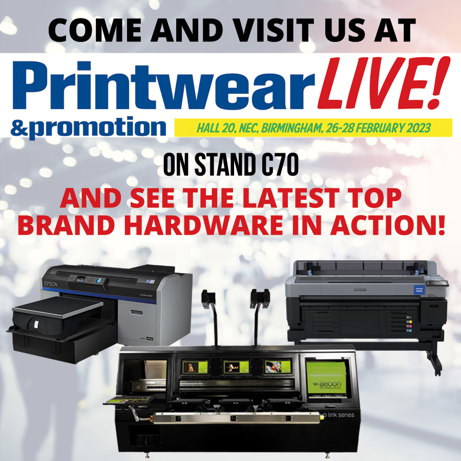 xpres_uk's tweet photo. Take a look at the aeoon Kyo Link DTG Printer & discover DTG/DTF with Epson SC-F2100/SC-F3000 packages. All on Stand C70 @PandPLive in Hall 20 at Birmingham's NEC on 26-28th February https://t.co/4kPm3WTSZI #pandplive2023 #tradeshow #aeoon #epson #dtg #dtgprinting #dtfprinting https://t.co/zhxzQivaYG
