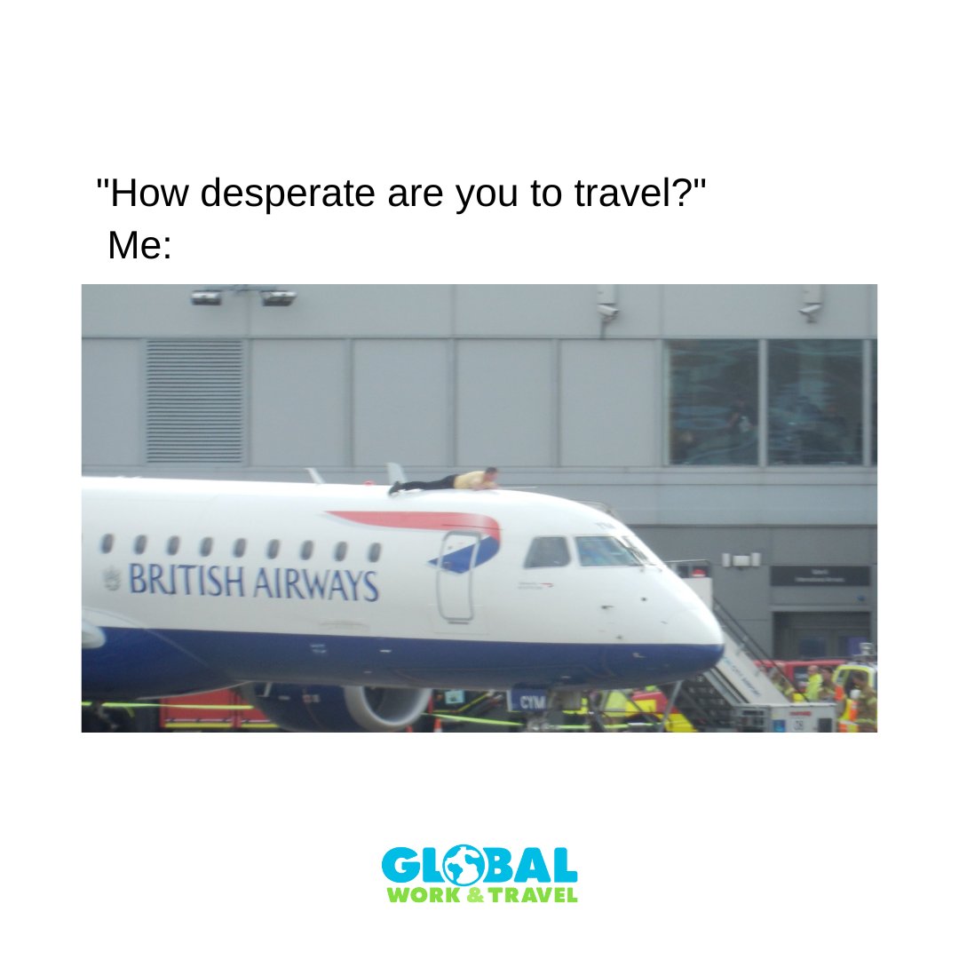 TheGWATCo's tweet photo. Are we that desperate? Maybe….😅🤣 

To make sure this isn’t you by the end of the year, get booking that 2023 travel dream! 

👉🏻 https://t.co/uJO0tbnYaD

#travelmeme #workabroad #tripabroad #travelinspo #globalworkandtravel https://t.co/rsH8OuRstH