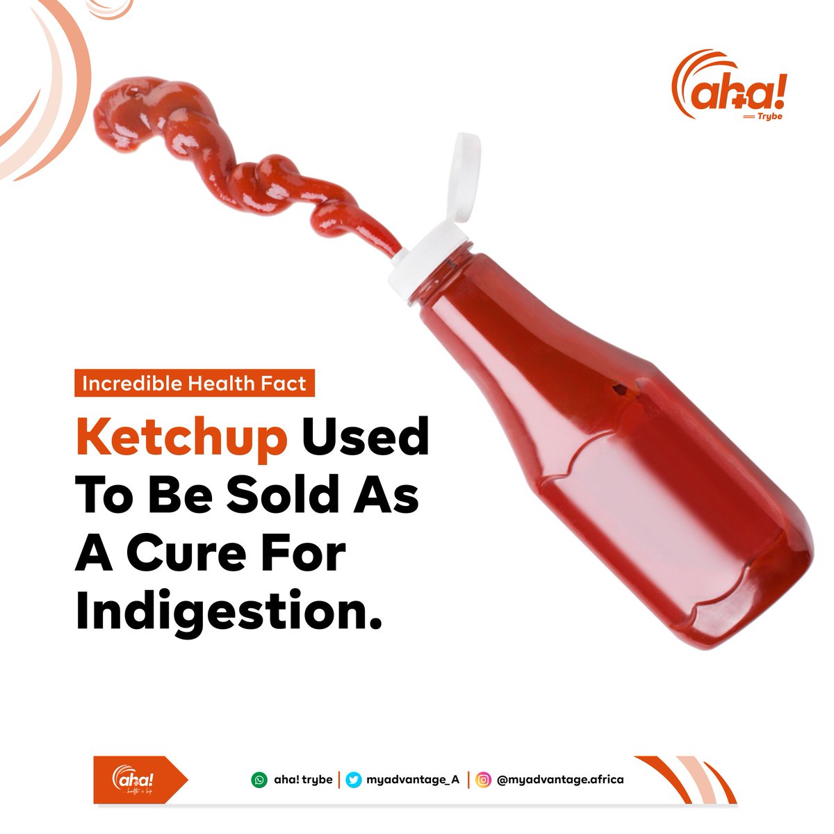 myAdvantage_A's tweet photo. #IncredibleHealthFact 

Ketchup was once marketed as a medicine in the 19th century due to its high content of vinegar, which was believed to have health benefits such as aiding digestion. https://t.co/HbcFRS1EKl