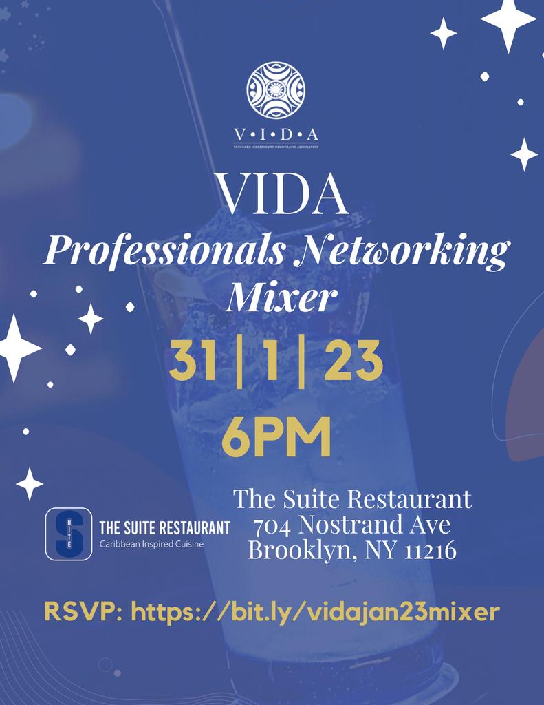 I am looking forward to joining VIDA first Professionals Networking Mixer of 2023, Tuesday, January 31 at 6pm. RSVP: bit.ly/vidajan23mixer. #Yearofservice.
