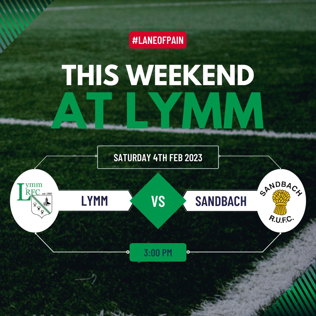 LymmRugbyClub's tweet photo. 🟢It’s a BIG ONE this weekend🟢

1st and 2nd double header v @SandbachRUFC 

🥈v🥉

🔝A win would see Lymm take top spot in the league this weekend👀

🏴󠁧󠁢󠁥󠁮󠁧󠁿following the game the club will be showing England v Scotland (16:45KO)

🏟Crouchley Lane, Lymm 
⏰ 3:00PM KO 
🗓 04/02/23 https://t.co/3fNO0yKn0P