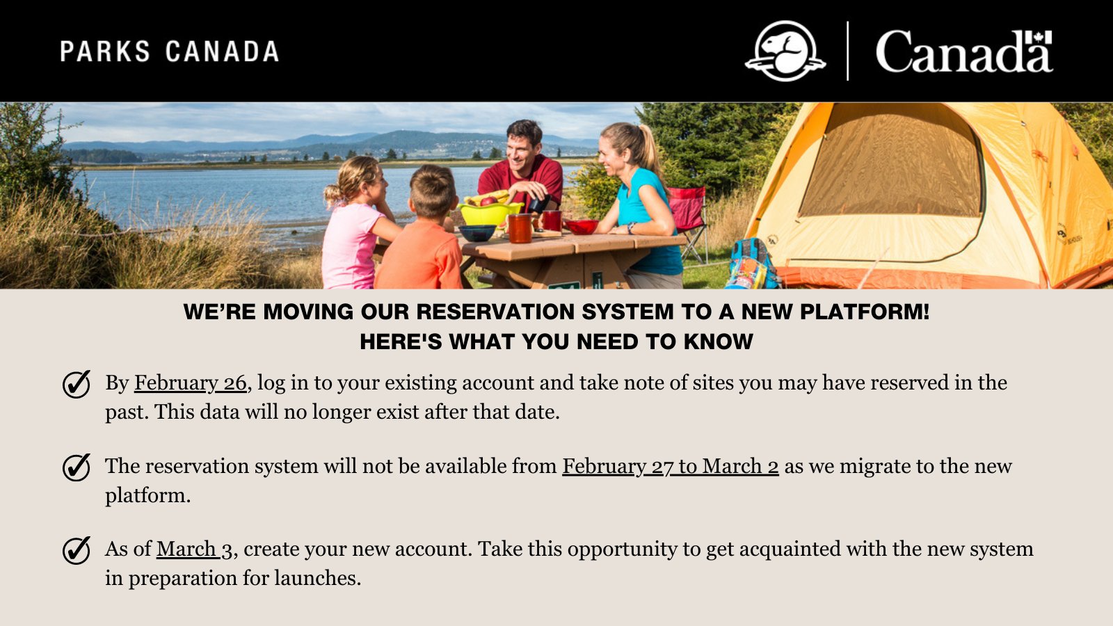 Parks Canada on Twitter "Mark your calendars!🗓 Reservation launch