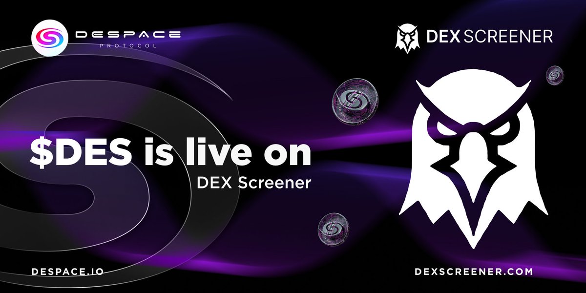 🔊Dear DeSpacers ❣️

$DES token is now live on <a href="/dexscreener/">DEX Screener</a> 📈🎉

Learn more from our Telegram Handle with link on our bio 👆👆

#Web3
#DeFi
#NFT 
#buildinpublic