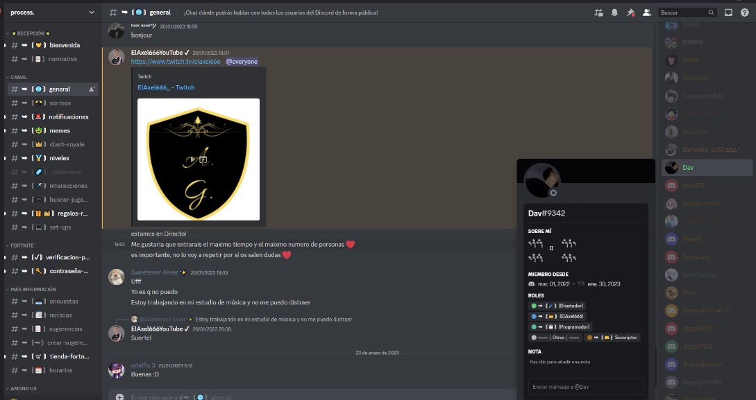 ElAxel666's tweet photo. ⚠️Ayuda. ME HAN “HACKEADO” el canal de DISCORD. ⚠️ Un usuario llamado “Dav#9342”  entra de Madruga y se hace con TODOS LOS PERMISOS Y NOS ELIMINA + a los ADMINS. Y Elimina A 300 personas mas del entorno. Dónde puedo hablar con @discord para ver que se puede hacer? Rt se agradece https://t.co/cRgx805Zxm