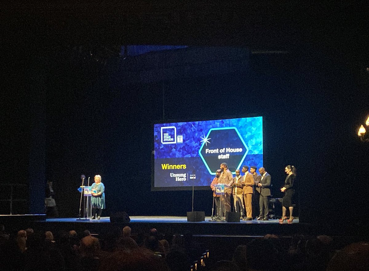 Front of house staff win the Unsung Hero Award at #TheStageAwards! 

Some FOH veterans have come to collect the award on behalf of the community.