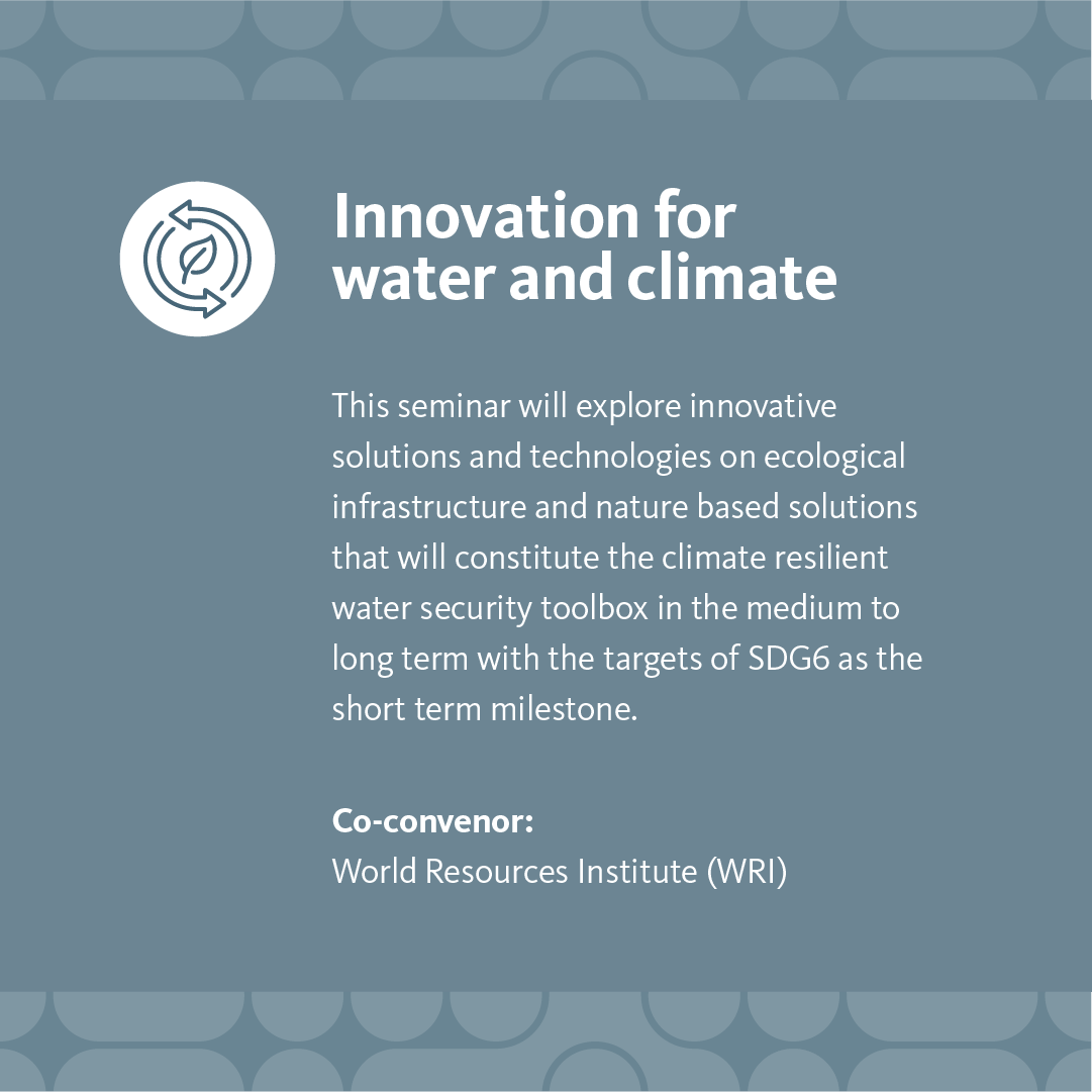 💡 2023 SIWI Seminars Series ▶️ Innovation for water &amp; climate

This seminar will explore innovative solutions on ecological #infrastructure &amp; #NbS through #technology and #SocialInnovations.

Learn more &amp; submit your abstract by 17 Feb ➡️ bit.ly/3HpMGRu
<a href="/WorldResources/">World Resources Institute</a>