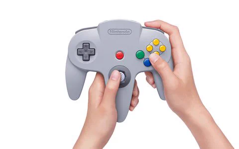 基本箱の持ち方だけど稀に左の1十字ボタンの方を使うゲームもある。カービィ64とか#シロ生放送 