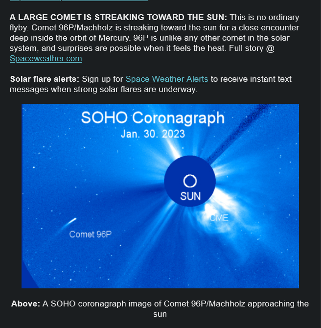 cosmoblivion's tweet photo. A Large Comet is Streaking Toward the Sun! 
🧐😮☄️
#Nightsky #astronomy #CometReady https://t.co/wdCpxipDjV