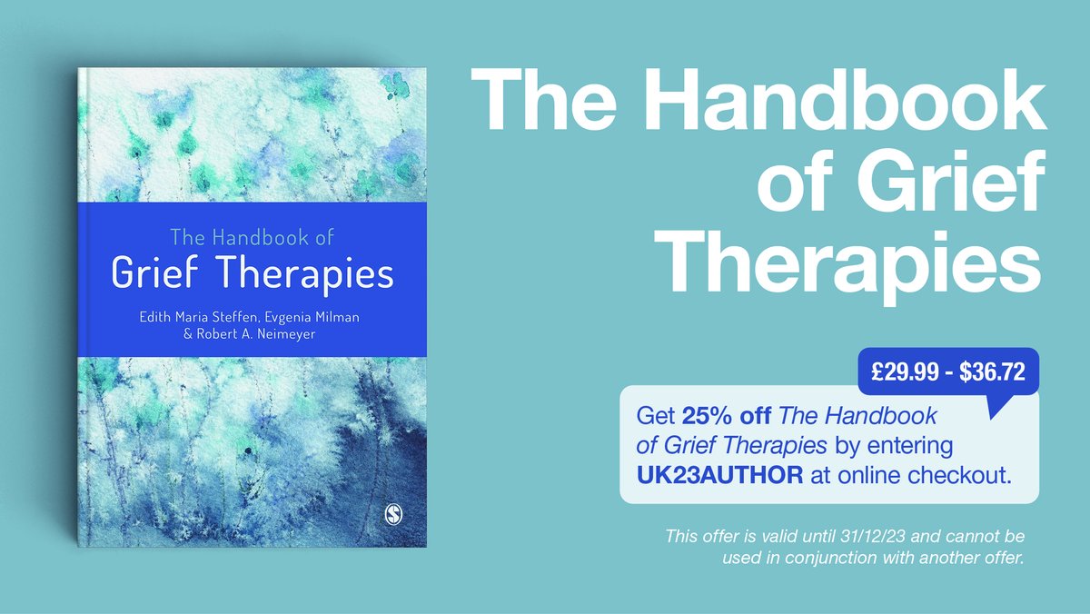 Edith Maria Steffen (@edithsurrey) on Twitter photo The Handbook of Grief Therapies, edited with <a href="/MilmanJane/">Dr Evgenia (Jane) Milman</a> and Robert Neimeyer <a href="/PortlandLoss/">Portland Institute for Loss and Transition</a> - now available; use the discount code to order directly from Sage. The Handbook of Grief Therapies, edited with <a href="/MilmanJane/">Dr Evgenia (Jane) Milman</a> and Robert Neimeyer <a href="/PortlandLoss/">Portland Institute for Loss and Transition</a> - now available; use the discount code to order directly from Sage.