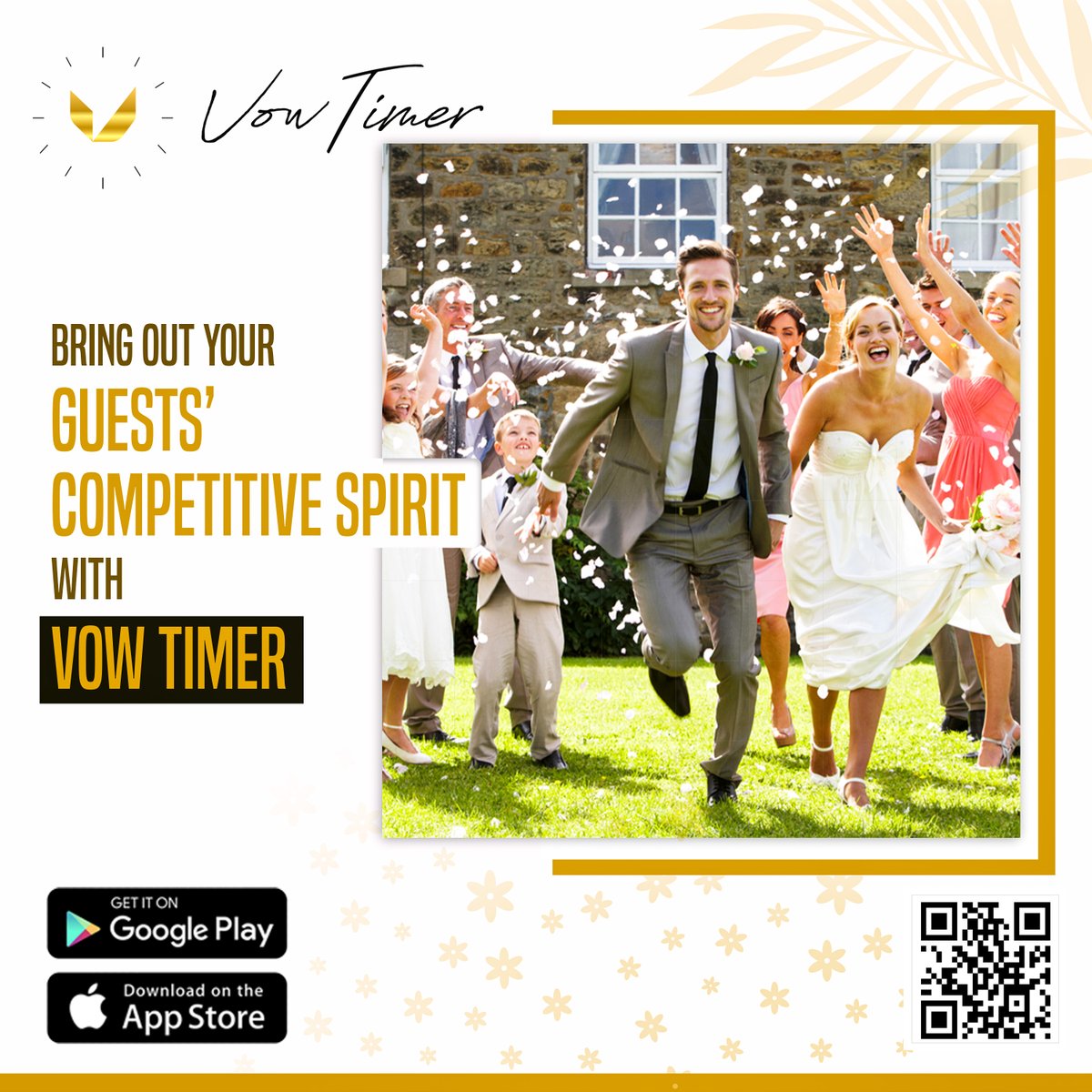 Cheer up your wedding guests and bring in the competitive spirit with Vow Timer. Install Now!

For Android: play.google.com/store/apps/det…
For IOS: apps.apple.com/us/app/vow-tim…

#weddingplanner #bridetobe #weddinginspo #weddingplanning #uniquewedding  #americanwedding #vowtimer
