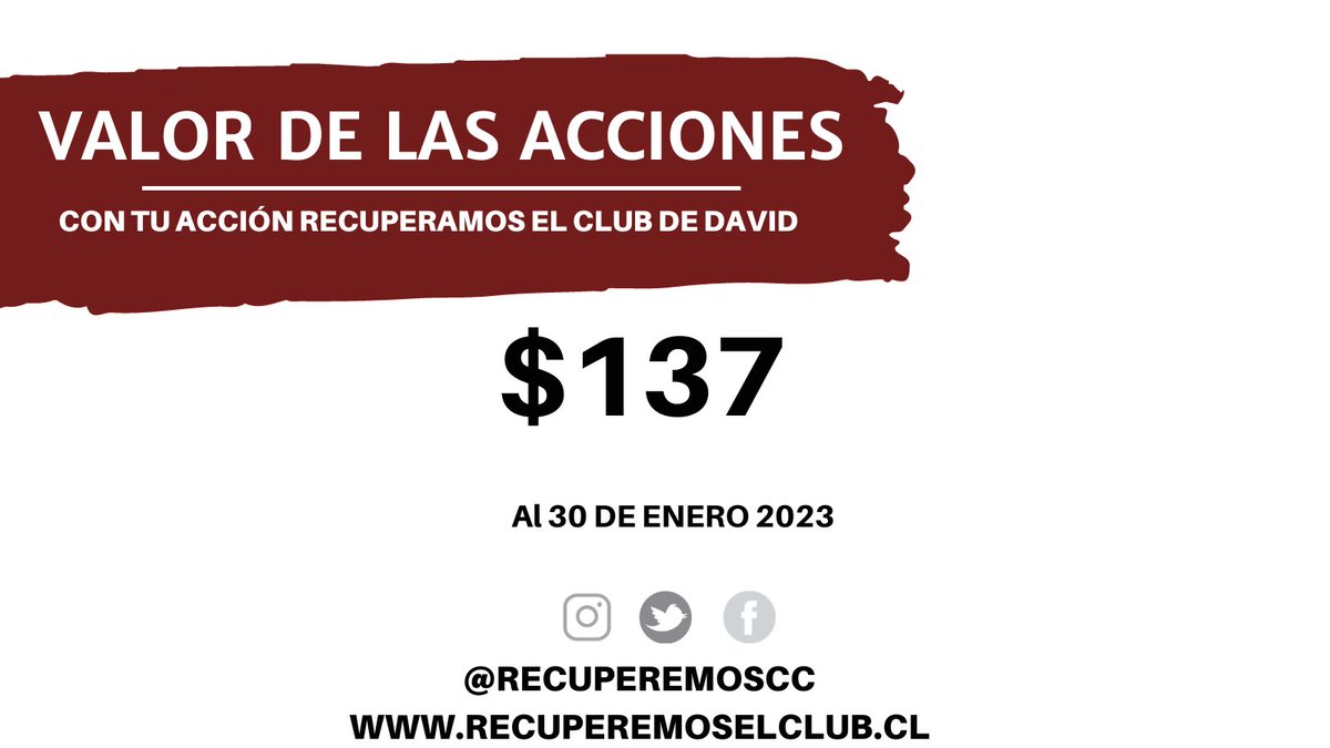 RecuperemosCC's tweet photo. ¡BUEN DÍA, COLOCOLINOS! El valor de las acciones de Blanco y Negro se encuentra a $137 PESOS c/u, ¿Te interesa comprar acciones? Nuestros canales están disponibles para resolver tus dudas.
Revisa nuestros reels de insta.
Compra acciones y únete a 
@RecuperemosCC
#colocolo https://t.co/ZA4RFFWfpr