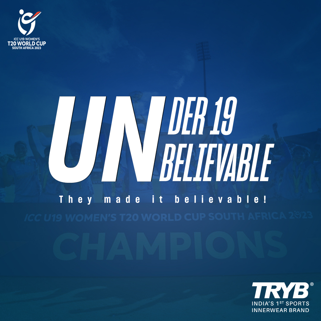Trybwear1's tweet photo. Historic win to inspire millions! Congratulations @bcciwomencricket on making history.
#tryb #trybrevolution #mytryb #JoinTheTRYB #performancewear #sportsinnerwear #mensinnerwear #everydayathlete #sportsinnerwear #mensunderwear #athlete #GetTRYBING #womenscricketworldcup https://t.co/kZYoPm3gPI
