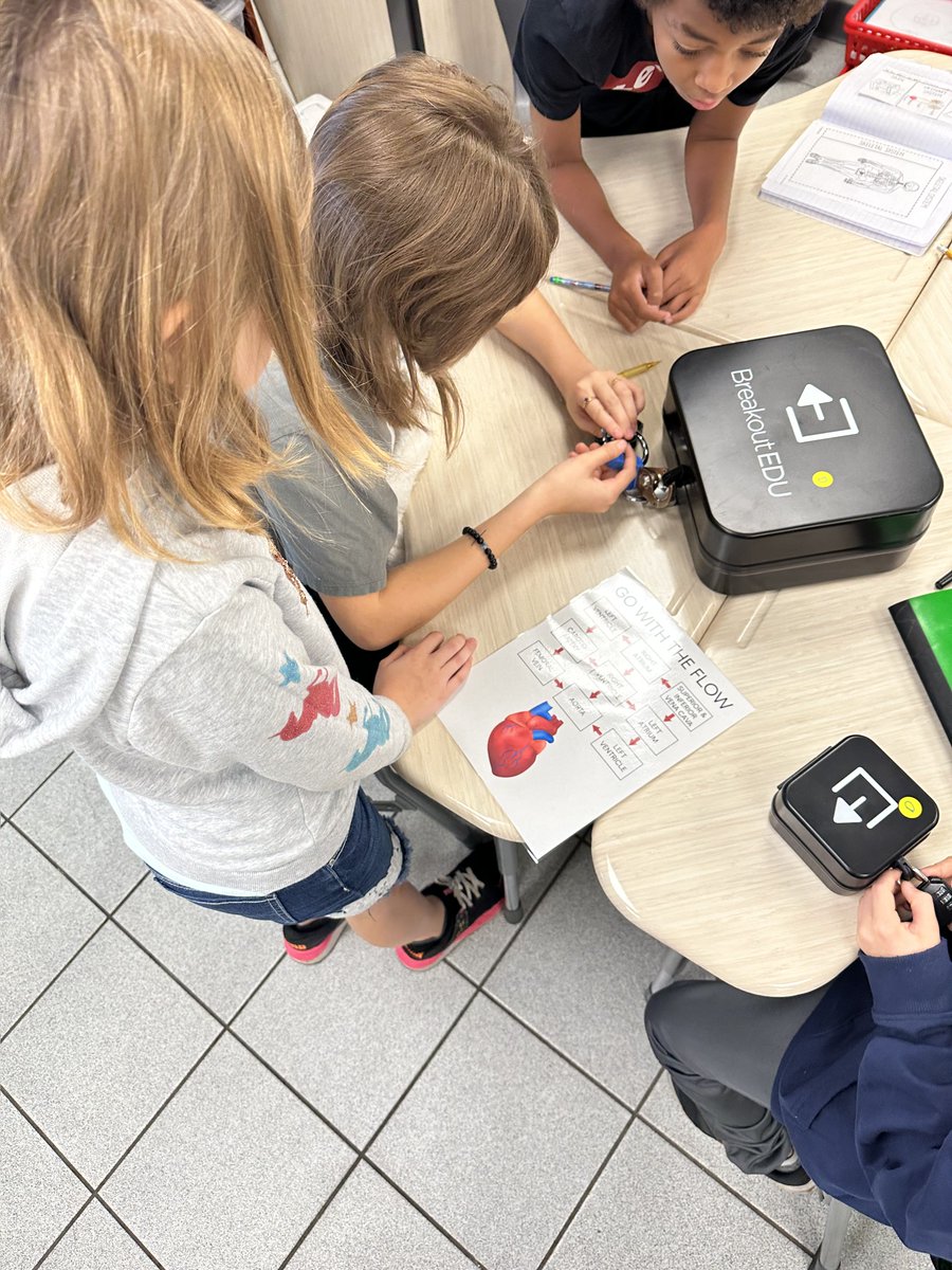 BrevardEdTech's tweet photo. South Lake 5th graders collaborated to succeed at a @breakoutEDU lesson on the human body!

#BrevardEdTech #BrevardPublicSchools #BPS https://t.co/aqvhZDjgxE