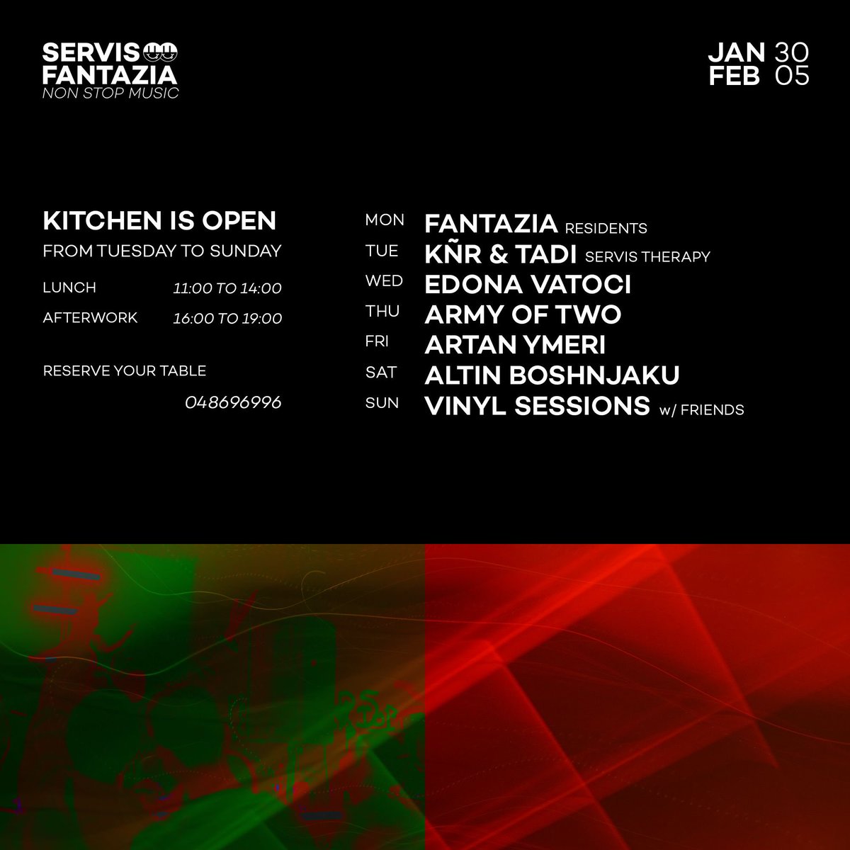 An exciting week of music awaits us ⚡️ check out the program for DJ sets, b2bs and selectors! 

#listeningbar #funktionone #servisfantazia #servisorg #music #Prishtina