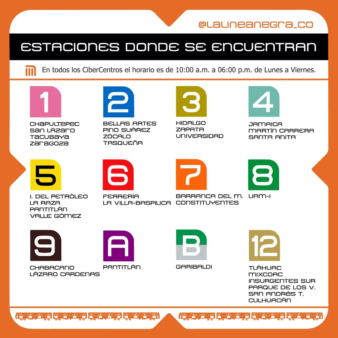 LaLineaNegra_Co's tweet photo. ¡Conoce los CiberCentros! Ubicados en Línea 1 2 3 4 5 6 7 8 9 A B y 12 🖥️

#Metro #METROCDMX #CDMX #STC #MetroCDMX🚇 #MetroCDMX🚉 #MexicoCity #MetroMomento #MetroChilango #cdmx🇲🇽 #metronautas #metroaficionados #MetroFan #Metrofilia #Recorido #Cyber #MetroCultura #EspaciosMetro https://t.co/gM5Wxy235q