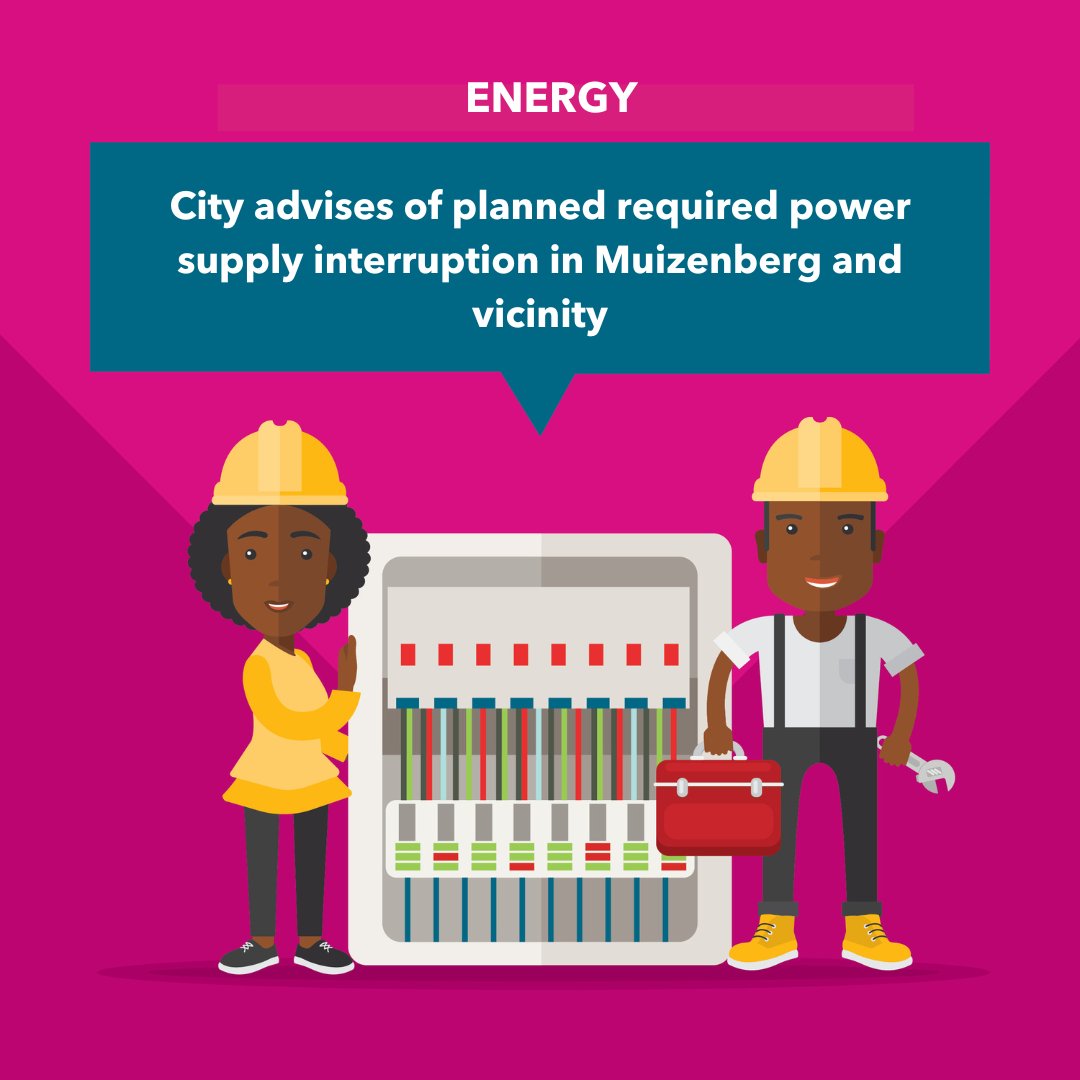 CityofCT's tweet photo. The City’s Electricity Generation and Distribution Department would like to inform residents in Muizenberg and in the immediate vicinity that a planned necessary electricity interruption will be carried out on Saturday, 18 Feb 2023. 

More info: https://t.co/tG9UysMqb8 

#CTNews https://t.co/4VDnk2rs74