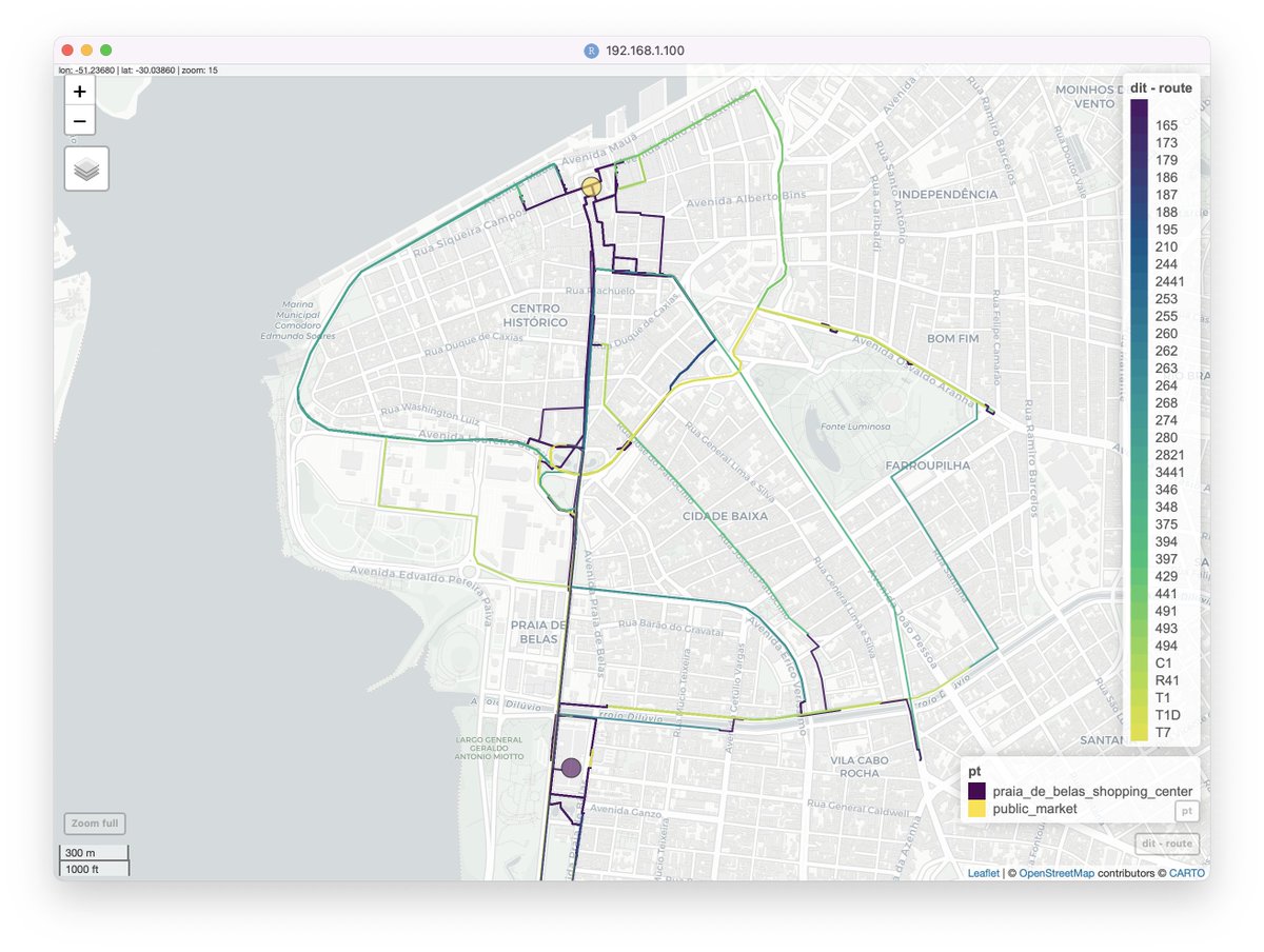 UrbanDemog's tweet photo. The detailed_itineraries() is much faster 🚀and substantially improved ! It now includes the parameters:
- suboptimal_minutes to find a larger set of suboptimal routes 
- all_to_all to routes between all origins to all destinations
- max_fare to account for monetary costs 5/8 https://t.co/5FOFSahcyf