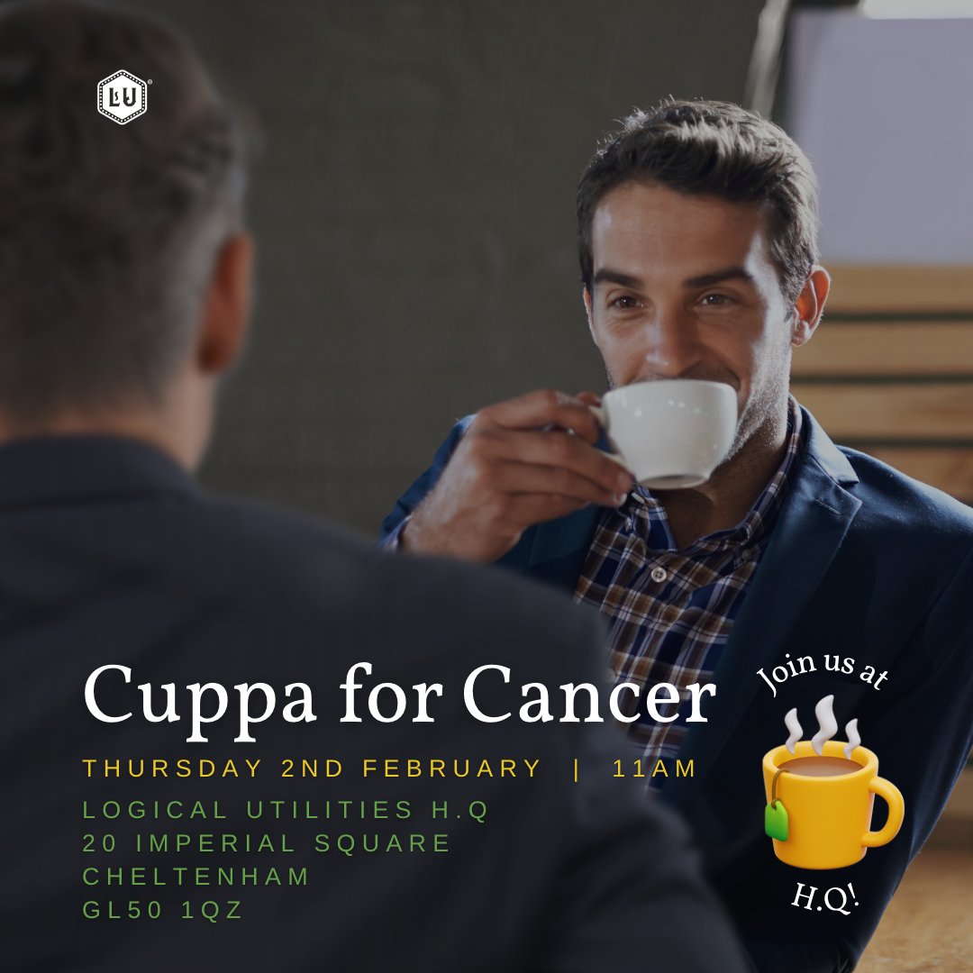 logicalgroup's tweet image. Join us at The Logical Utilities Company on Thursday, 2 February for a 'Cuppa for Cancer' event at 11 am! 

Let's come together and make a difference in the fight against cancer. 

Head here if you wish to make a donation: hopefortomorrow.org.uk/donate/

#CuppaForCancer #SupportACause