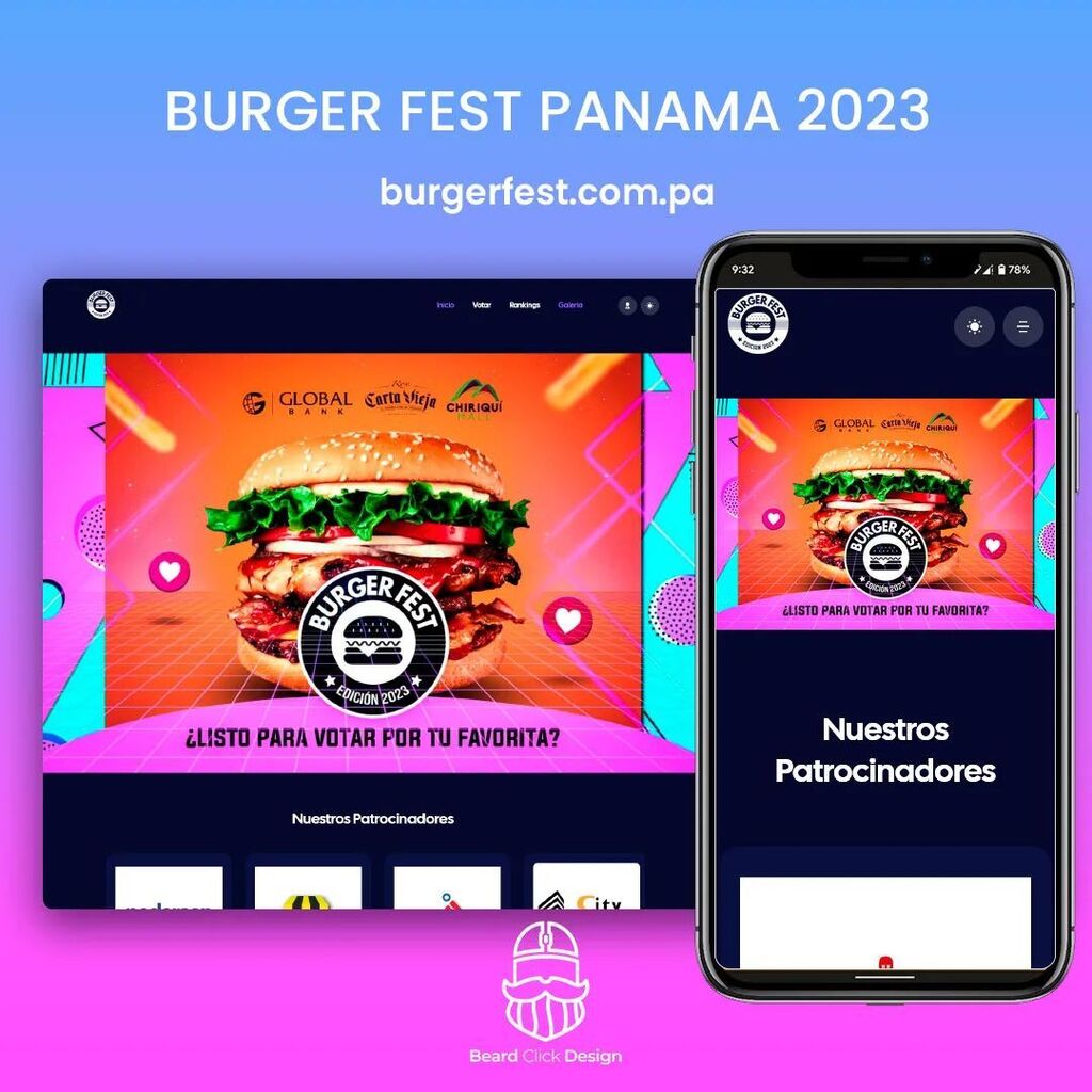 Beard_Click's tweet photo. Rediseño de sitio web 🖥️ para Burger Fest @burgerfest_ch
~
• Display de concursantes
• Sistema de votación a medida
• Ranking leaderboard
~
#web #webdesign #diseñoweb
#paginaswebpanama #paginasweb #sitioweb #ecommerce #chiriqui #panama #burgerfest #burgerfest2023 #burgerfest https://t.co/GDpypM6YI2