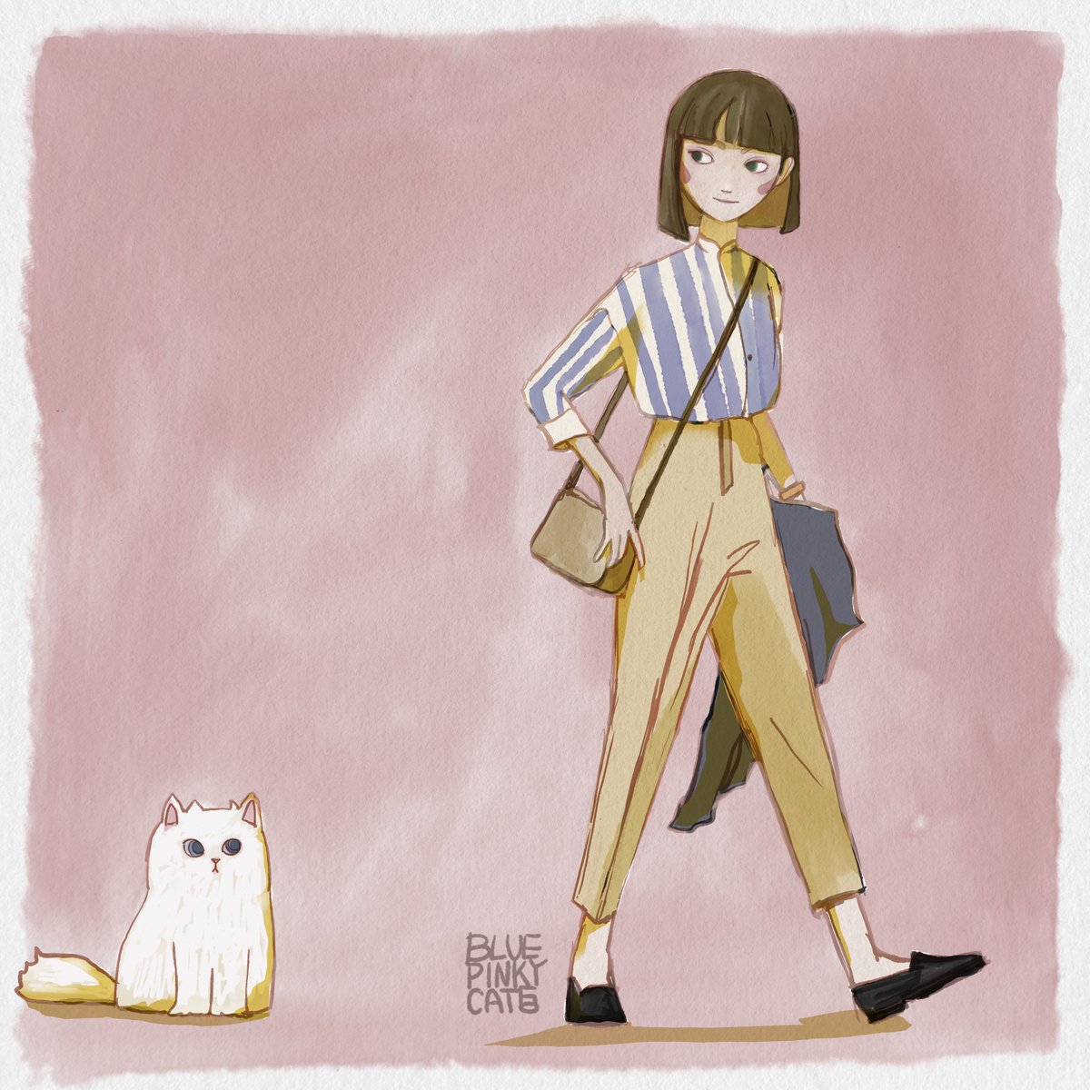 BPCATYUN's tweet photo. Eva and cat_ digital watercolor 🐱❤️
#illustration #fashion #digitalwatercolor #catlover #girlillust https://t.co/X7i8Usnzml